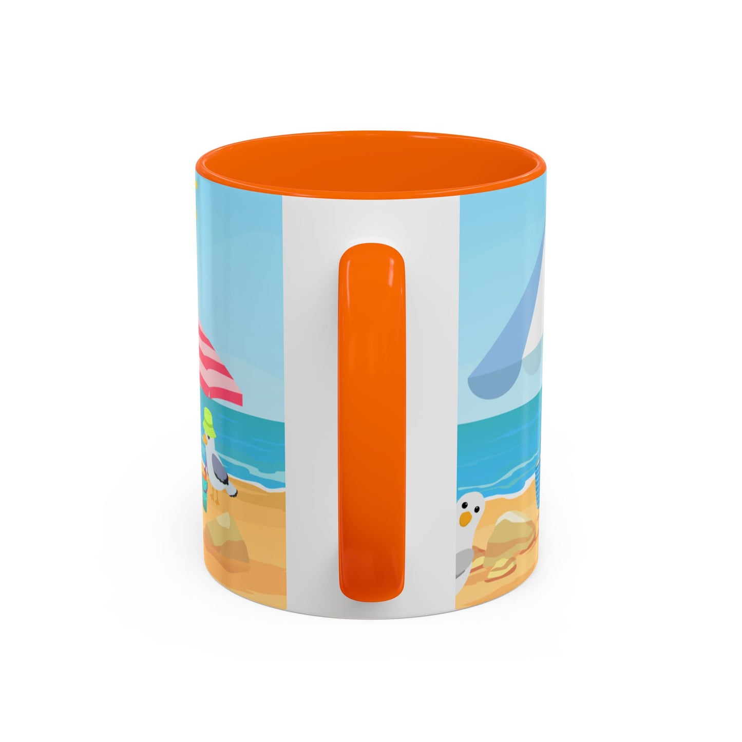 Beach Vibe Coffee Mug, Fun Summer Mug, Seagull Design Mug, Cute Gift for Beach Lovers, Tropical Drinkware