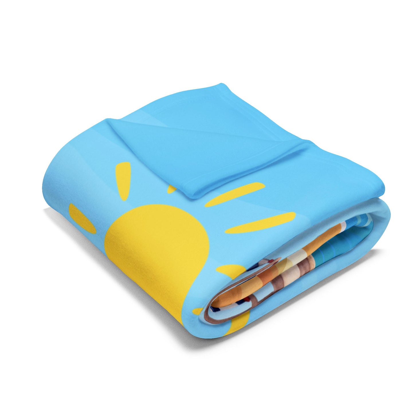 Beach-Themed Fleece Blanket - Cozy Throw for Summer, Perfect for Picnics, Camping, Home Decor, Gifts for Beach Lovers