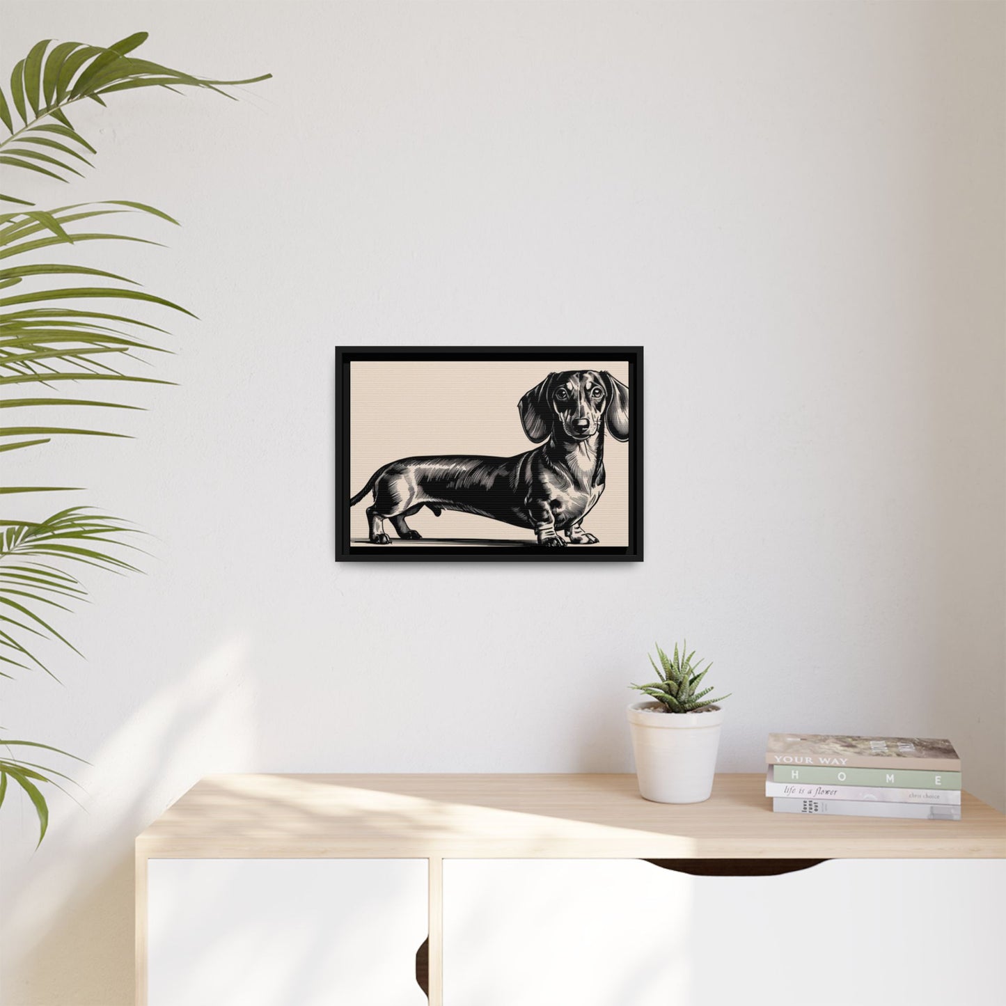 Dachshund Art Print - Charming Framed Canvas Decor for Dog Lovers