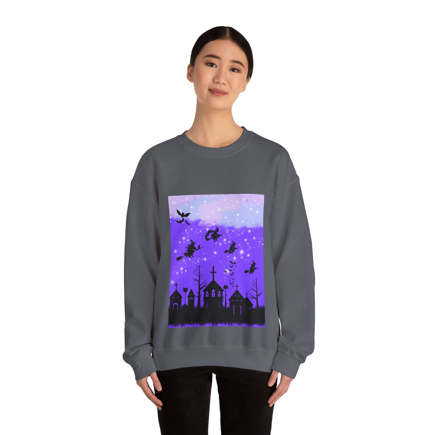 Mystical Nightscape Crewneck Sweatshirt, Cozy Fashion, Trendy Apparel, Gift for Nature Lovers, Halloween Sweatshirt, Comfortable [...]
