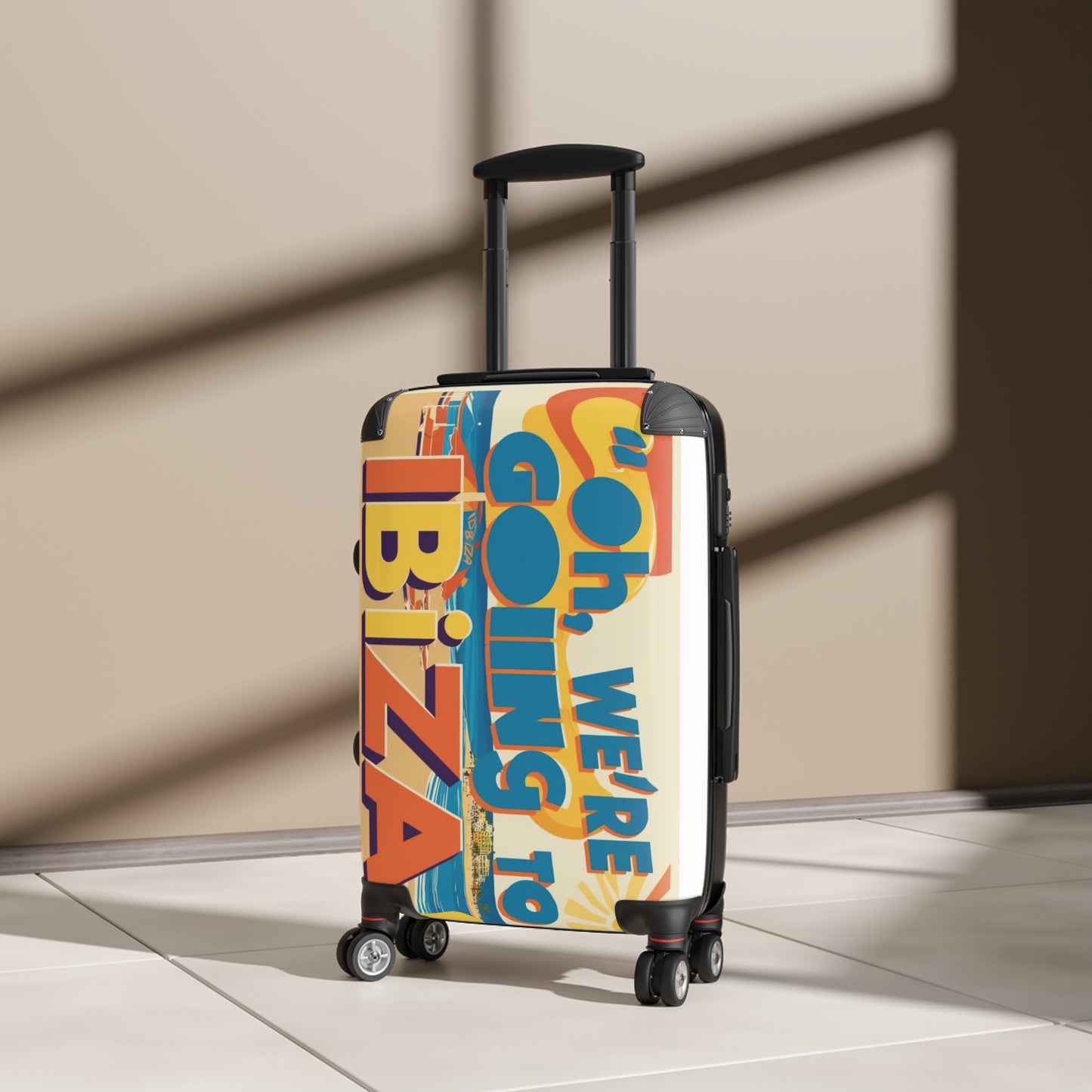 Retro Ibiza Travel Suitcase - Oh, We're Going to Ibiza Design