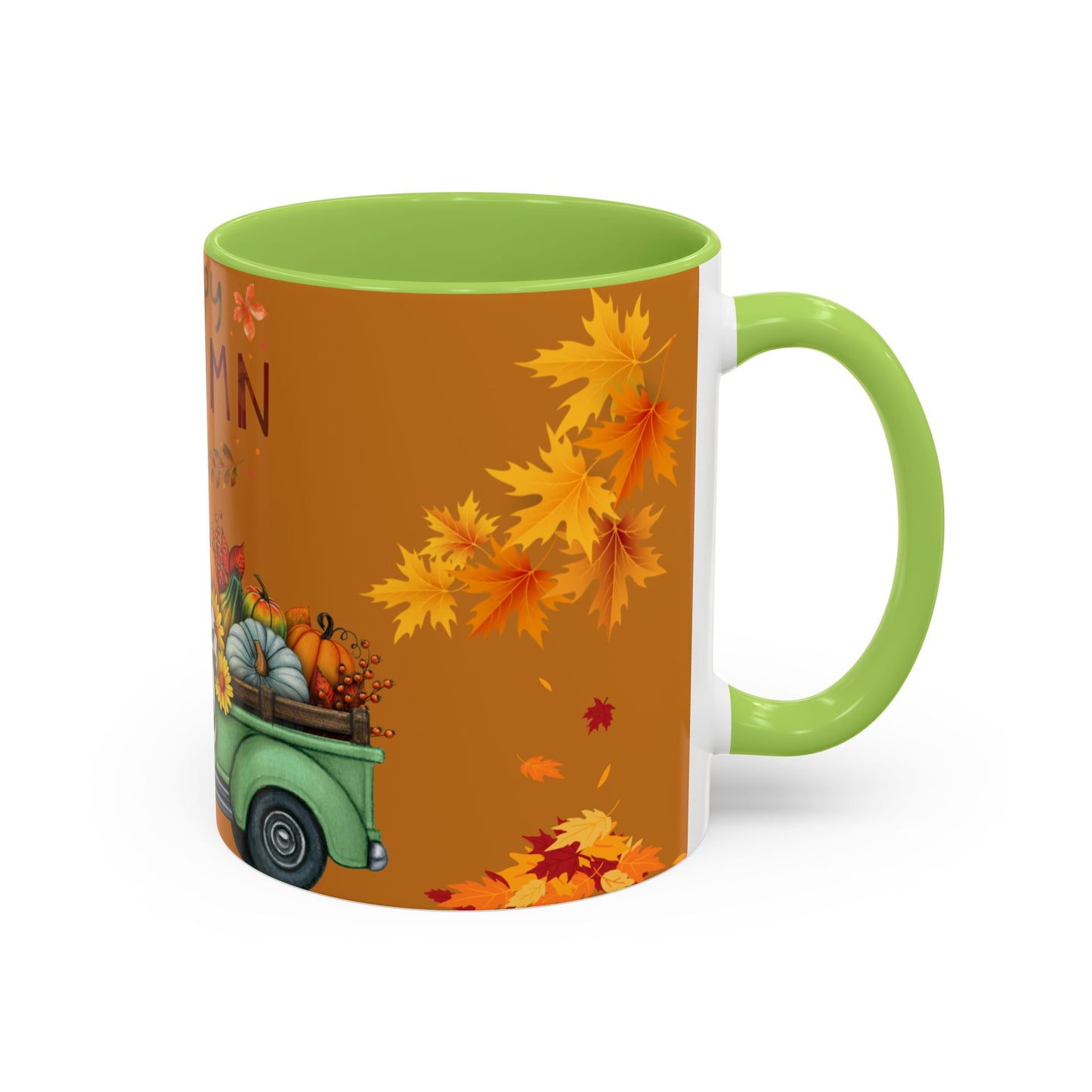 Autumn-Themed Coffee Mug, Cozy Fall Ceramic Mug, Colorful Harvest Cup, Seasonal Drinkware, Thanksgiving Gift
