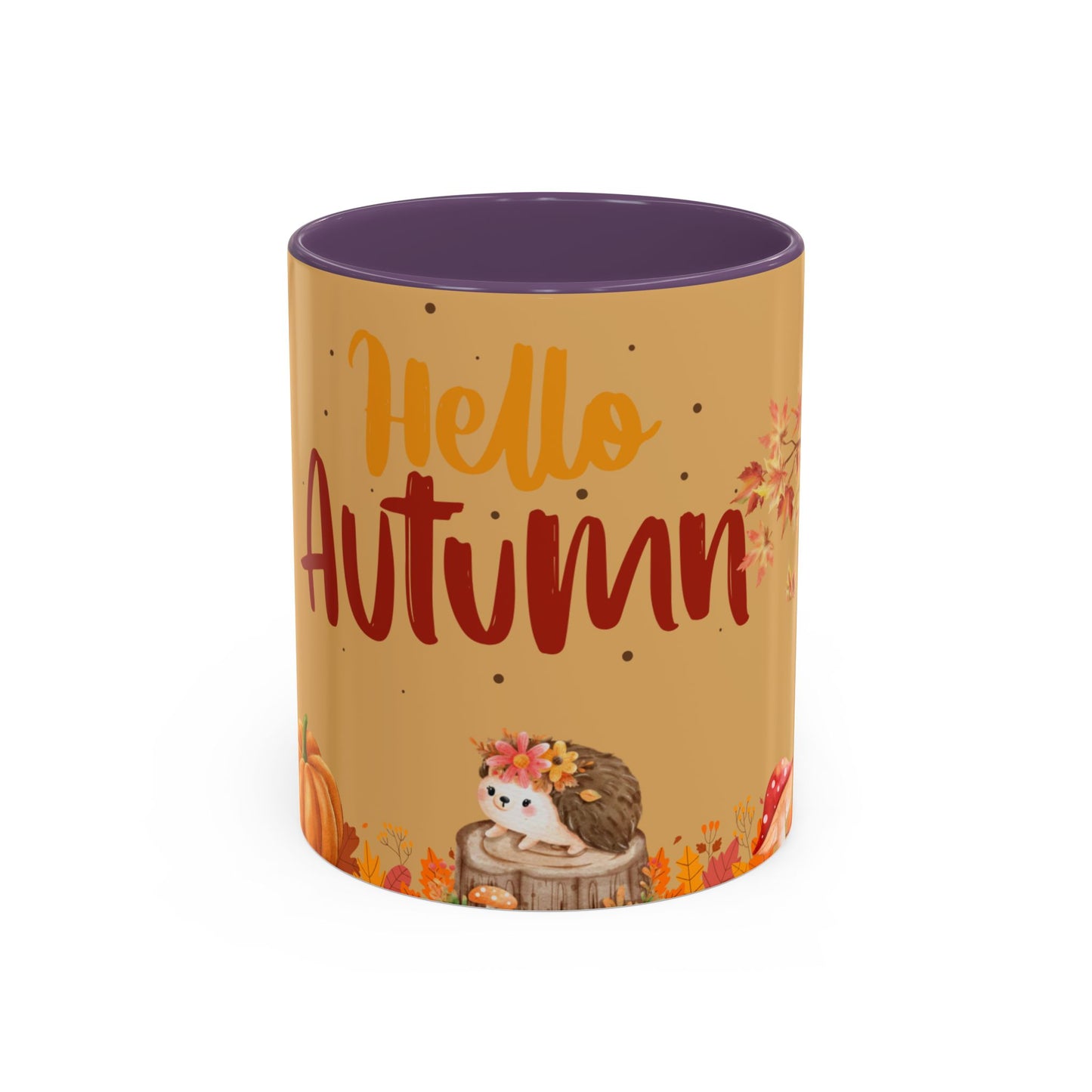 Autumn-Themed Coffee Mug, Seasonal Gift, Fall Decor, Cute Hedgehog Cup, Hello Autumn Mug, Perfect for Cozy Mornings