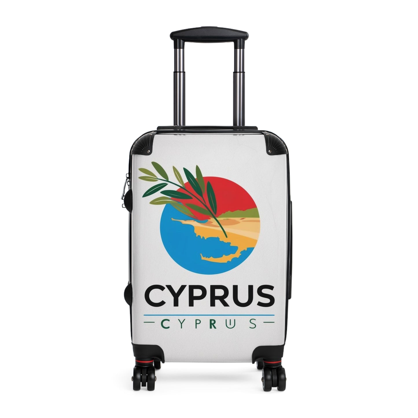 Stylish Cyprus Suitcase with Olive Branch Design - Perfect for Travel Lovers