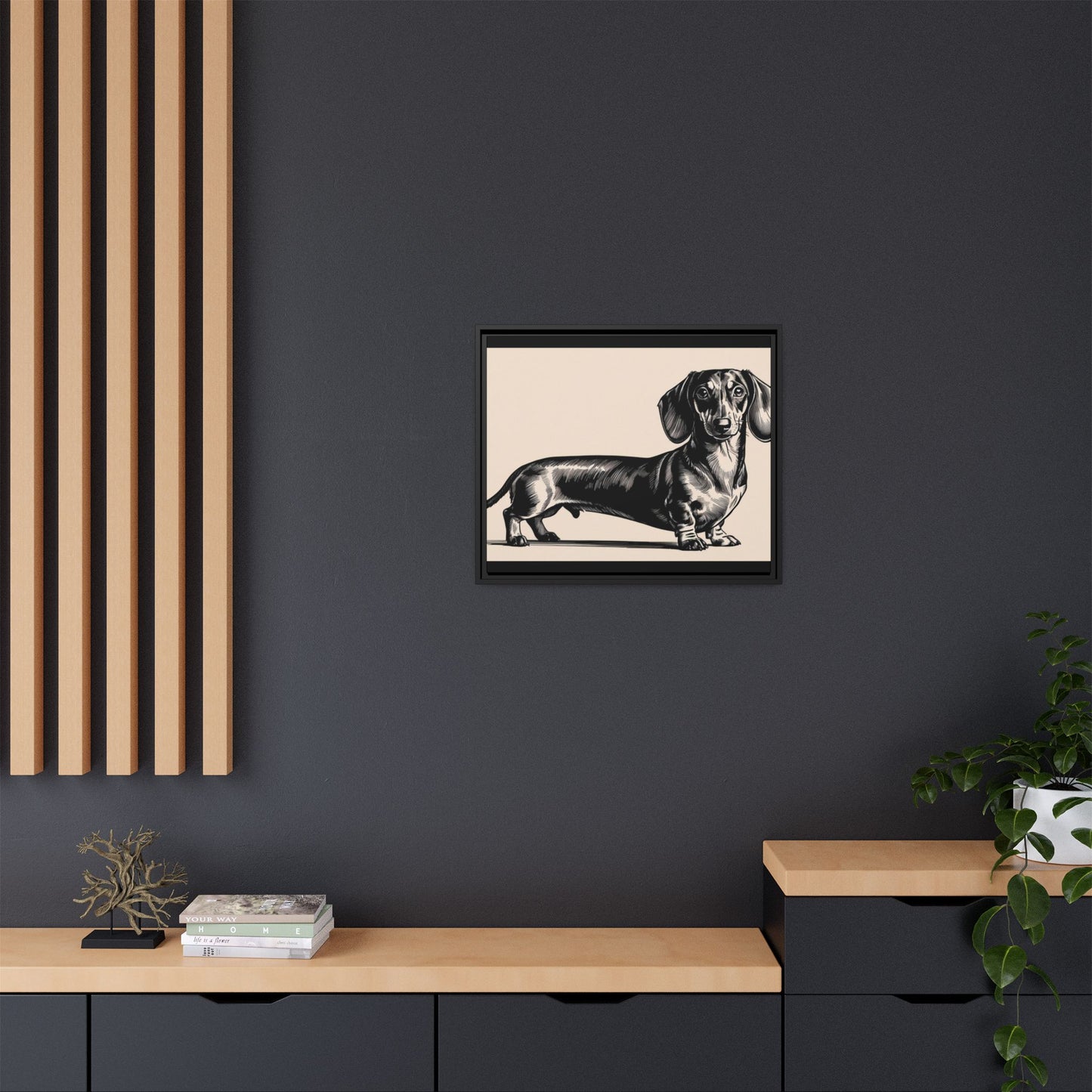 Dachshund Art Print - Charming Framed Canvas Decor for Dog Lovers