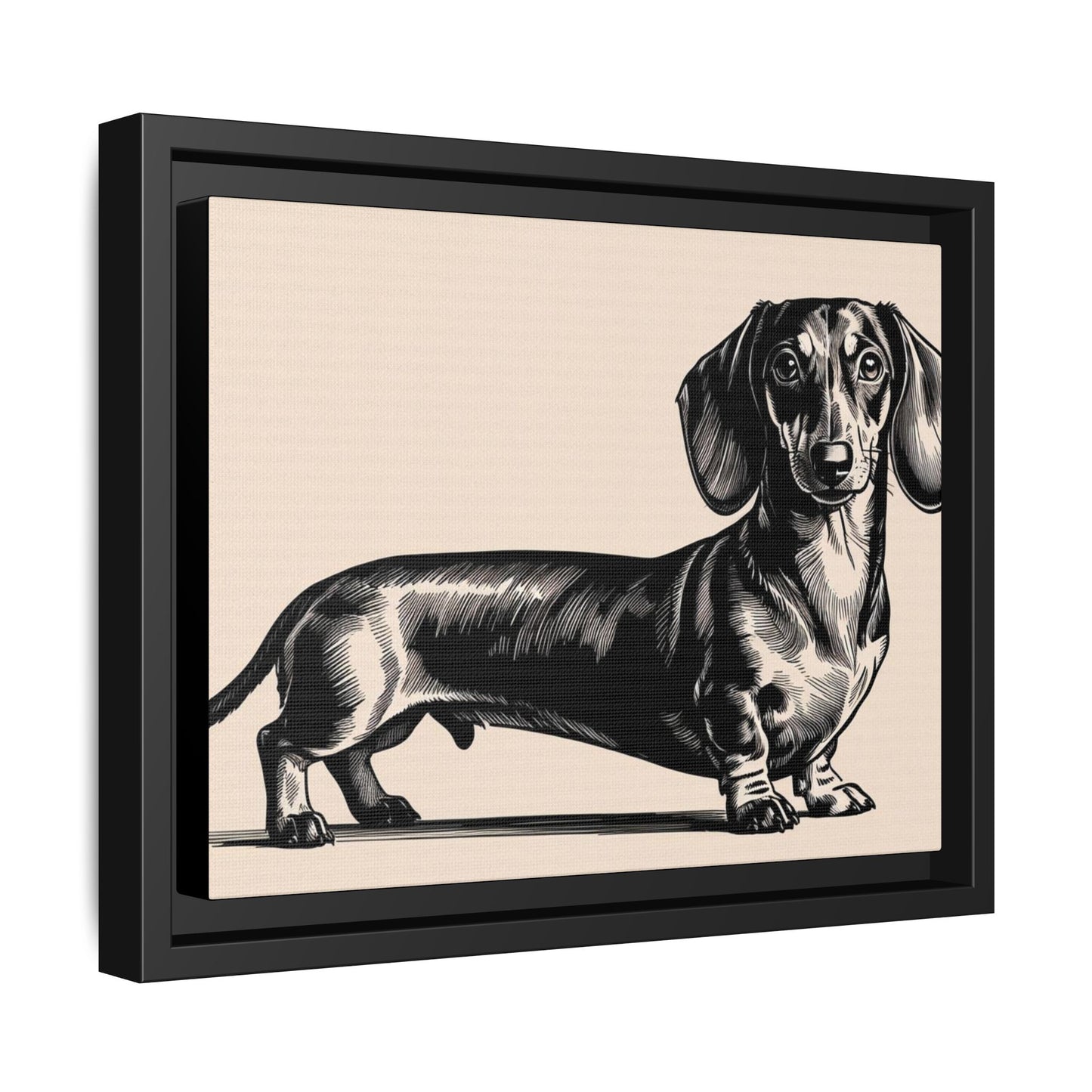 Dachshund Art Print - Charming Framed Canvas Decor for Dog Lovers