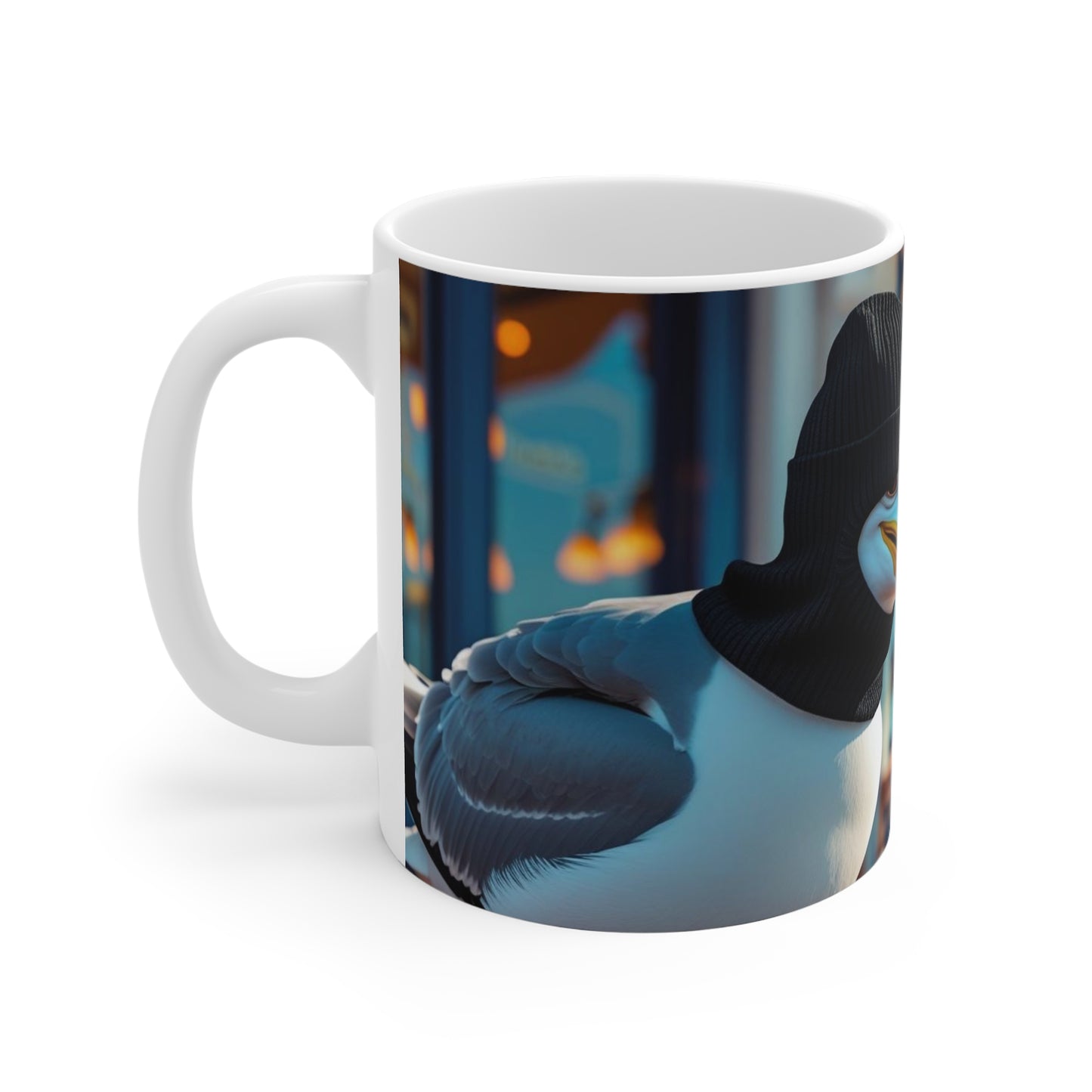 Humorous Seagull Mug: Gimme Ya Chips Coffee Cup, Funny Gift for Animal Lovers, Beach Vibes, Perfect for Friends, Unique Kitchen Decor