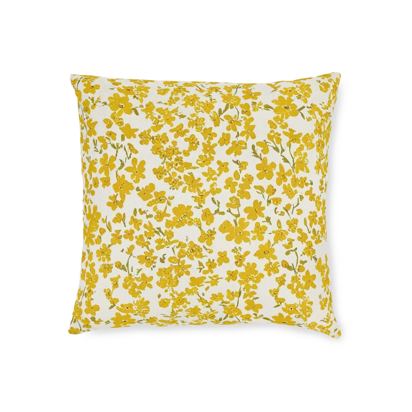 Floral Yellow Square Pillow - Cozy Home Decor for Every Season