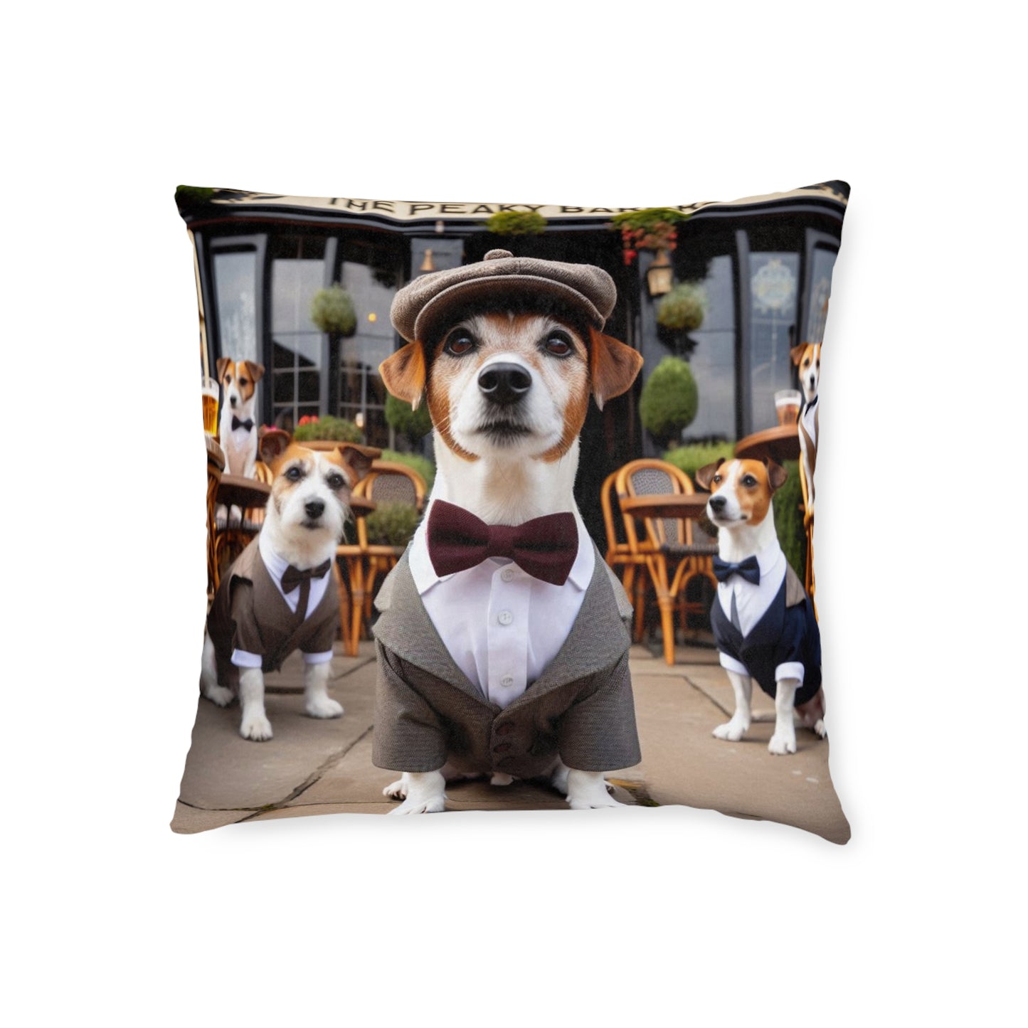 Dapper Dog Square Pillow - Stylish Pet Decor for Dog Lovers