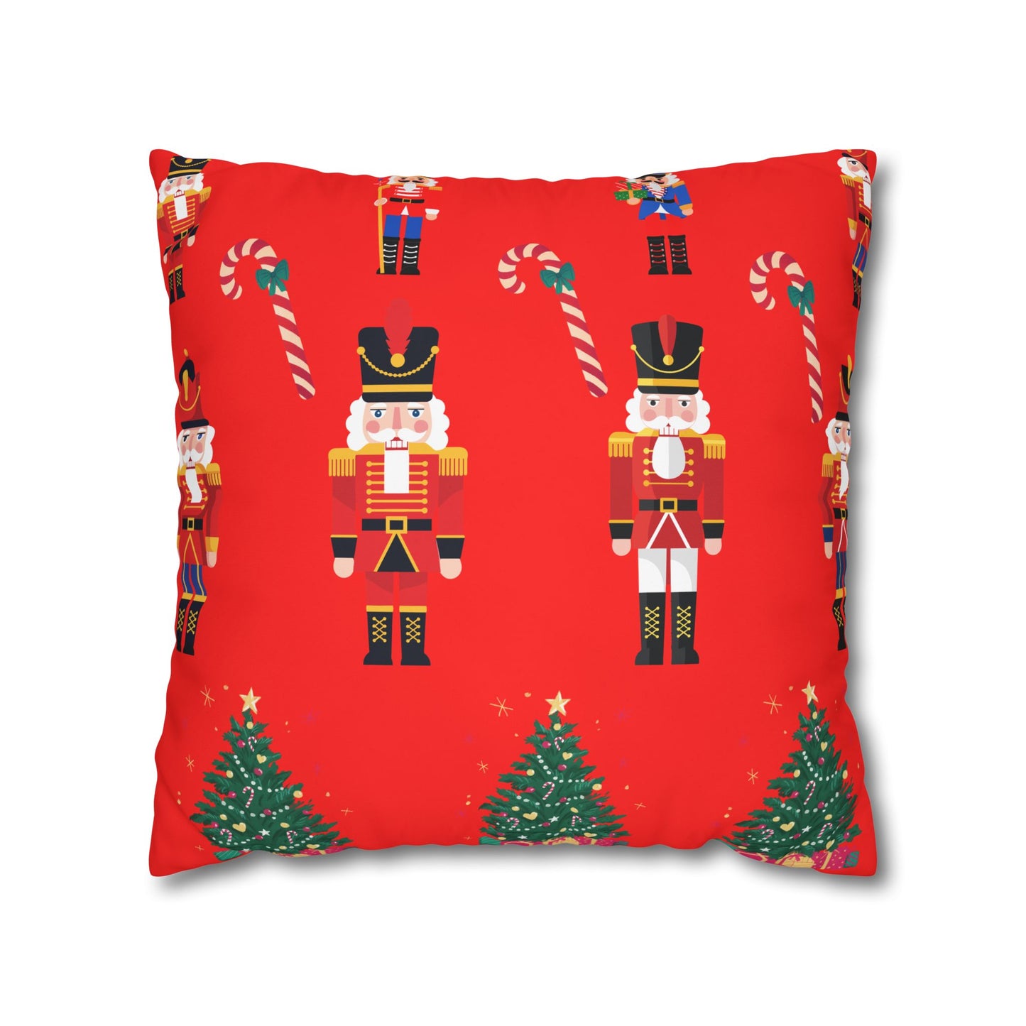 Nutcracker Christmas Pillowcase — Festive Red Holiday Throw Pillow Cover