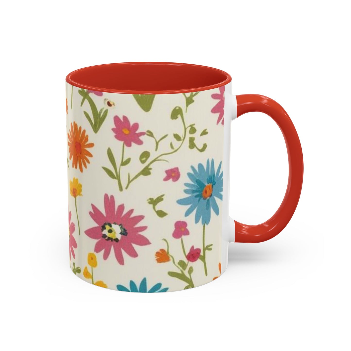 Floral Accent Coffee Mug – Vibrant Flower Design for Everyday Joy