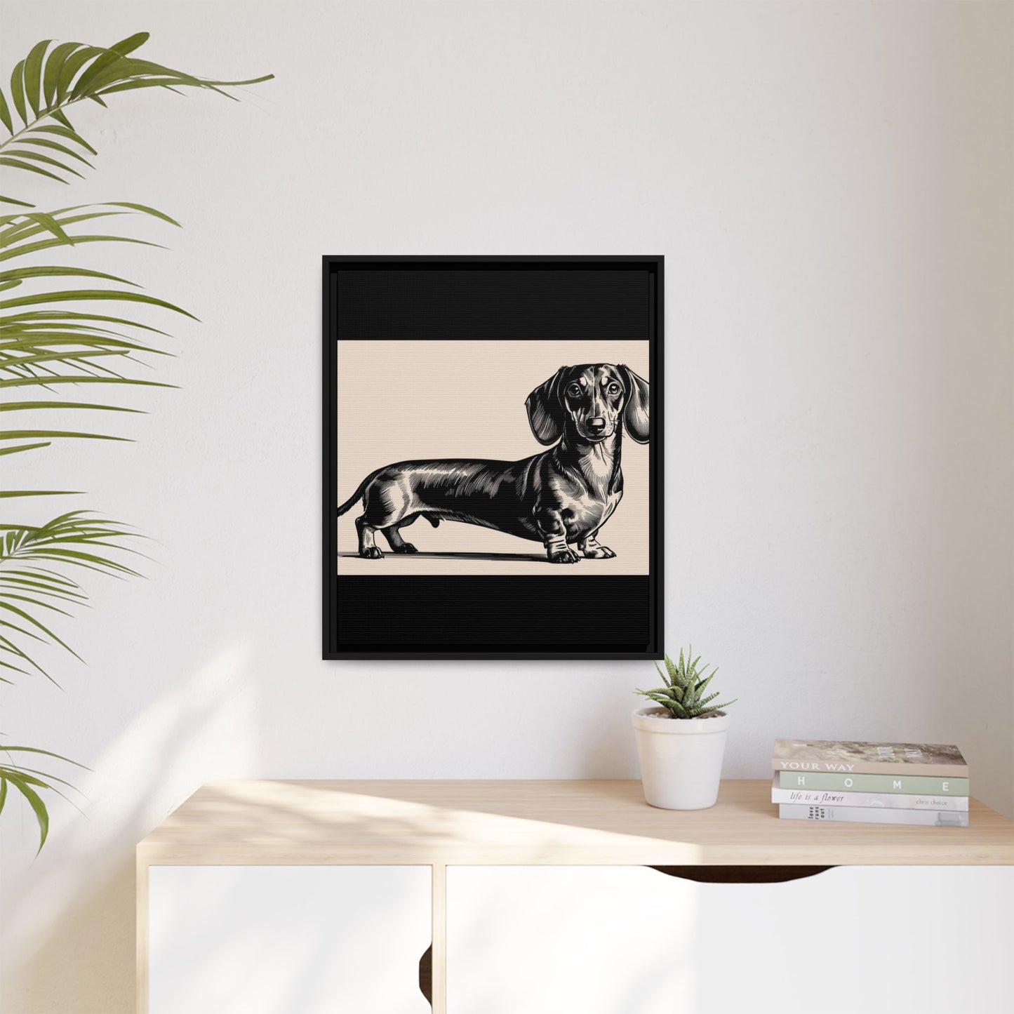 Dachshund Art Print - Charming Framed Canvas Decor for Dog Lovers