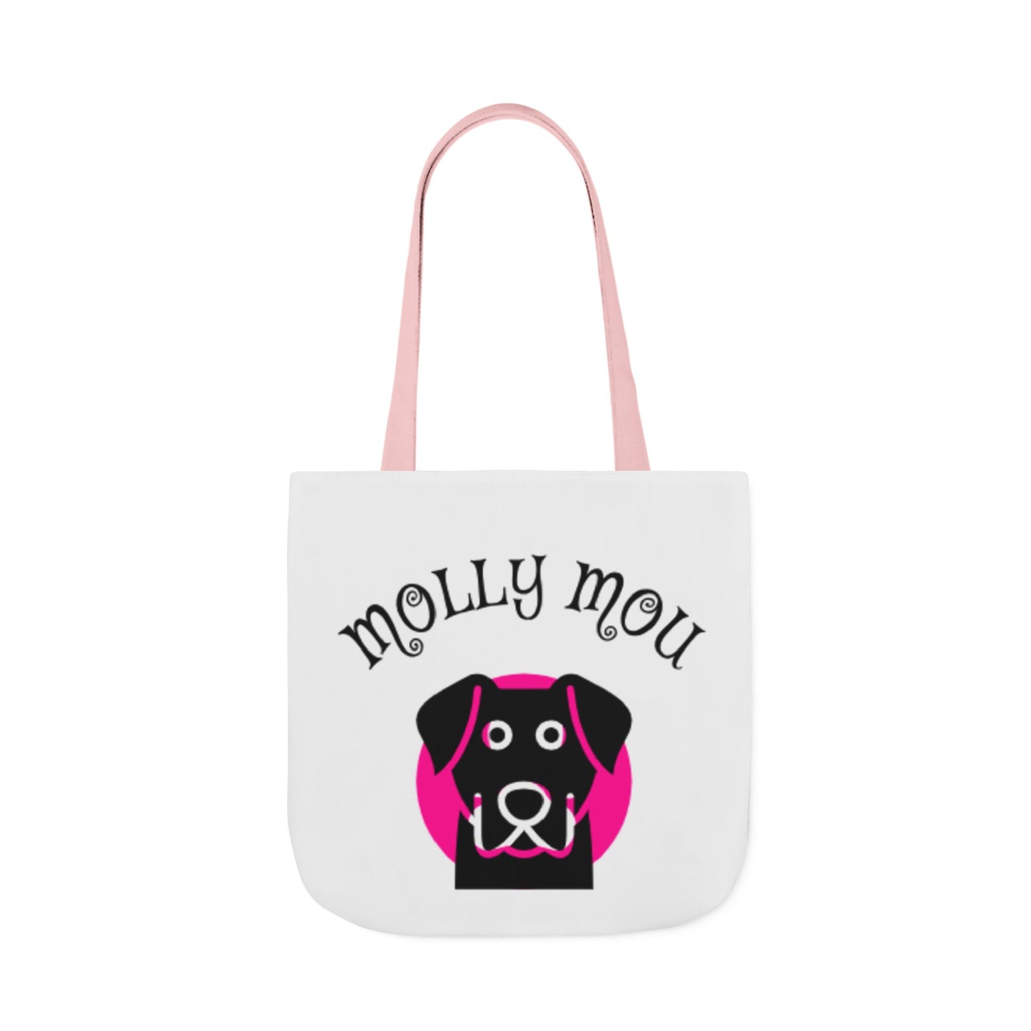 Personalized Dog Lover Canvas Tote Bag - Molly Mou Design with 5-Color Straps