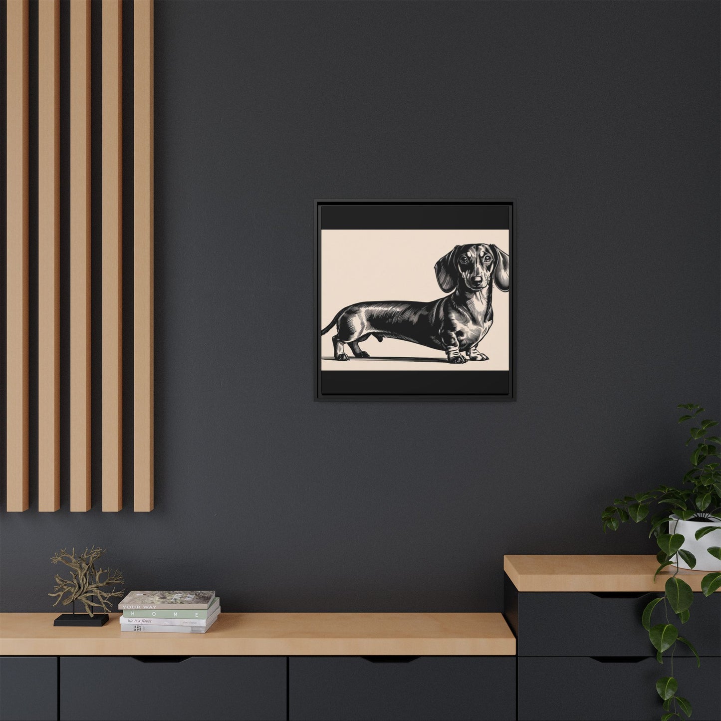 Dachshund Art Print - Charming Framed Canvas Decor for Dog Lovers