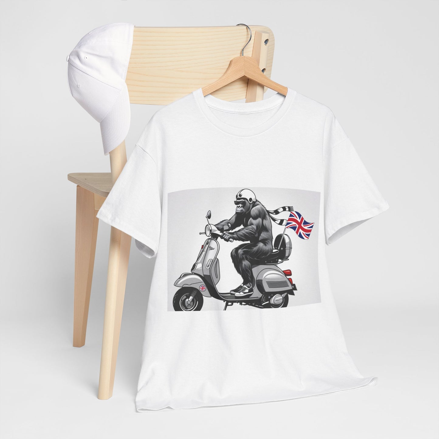 Cool Gorilla Scooter Tee, Unisex Graphic Tee, Fun Animal T-Shirt, Unique Gift for Him, Casual Summer Shirt, Motorcycle Enthusiast Apparel
