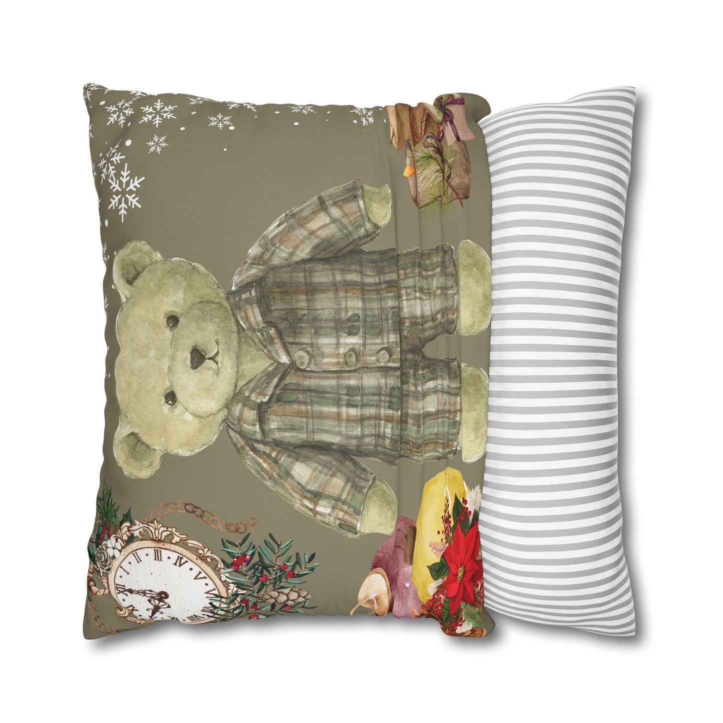 Vintage Teddy Bear Holiday Pillowcase