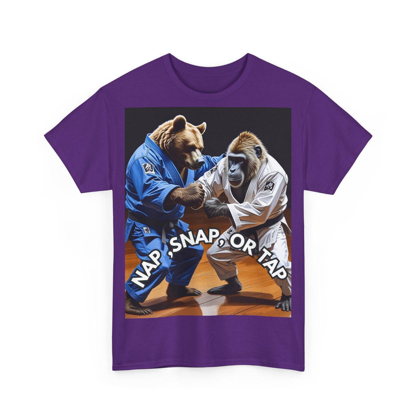 Playful Bear Jiu-Jitsu Tee, Unisex Cotton T-Shirt, Funny Martial Arts Shirt, Bear Grappling Tee, Casual Workout Apparel