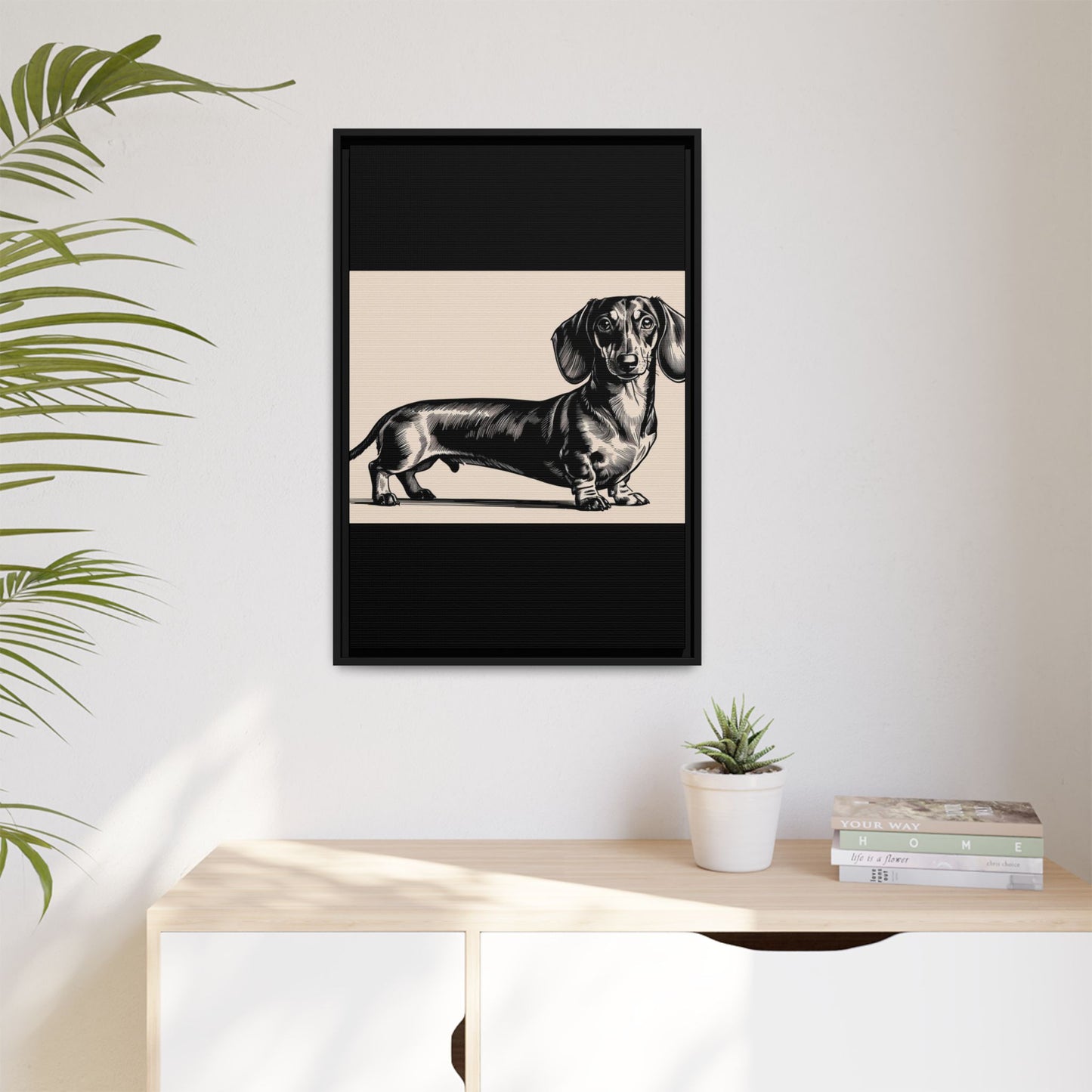 Dachshund Art Print - Charming Framed Canvas Decor for Dog Lovers