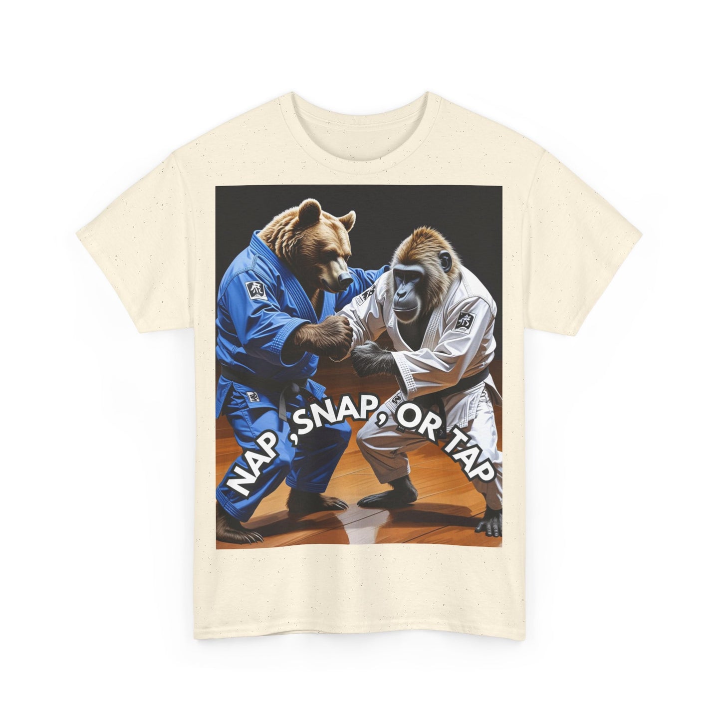 Playful Bear Jiu-Jitsu Tee, Unisex Cotton T-Shirt, Funny Martial Arts Shirt, Bear Grappling Tee, Casual Workout Apparel