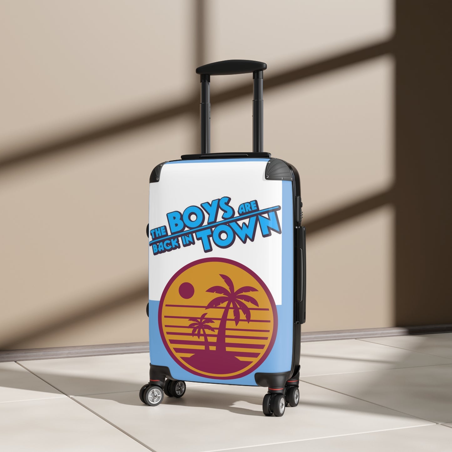 Beach Vibes Suitcase - The Boys Are Back In Town Travel Luggage