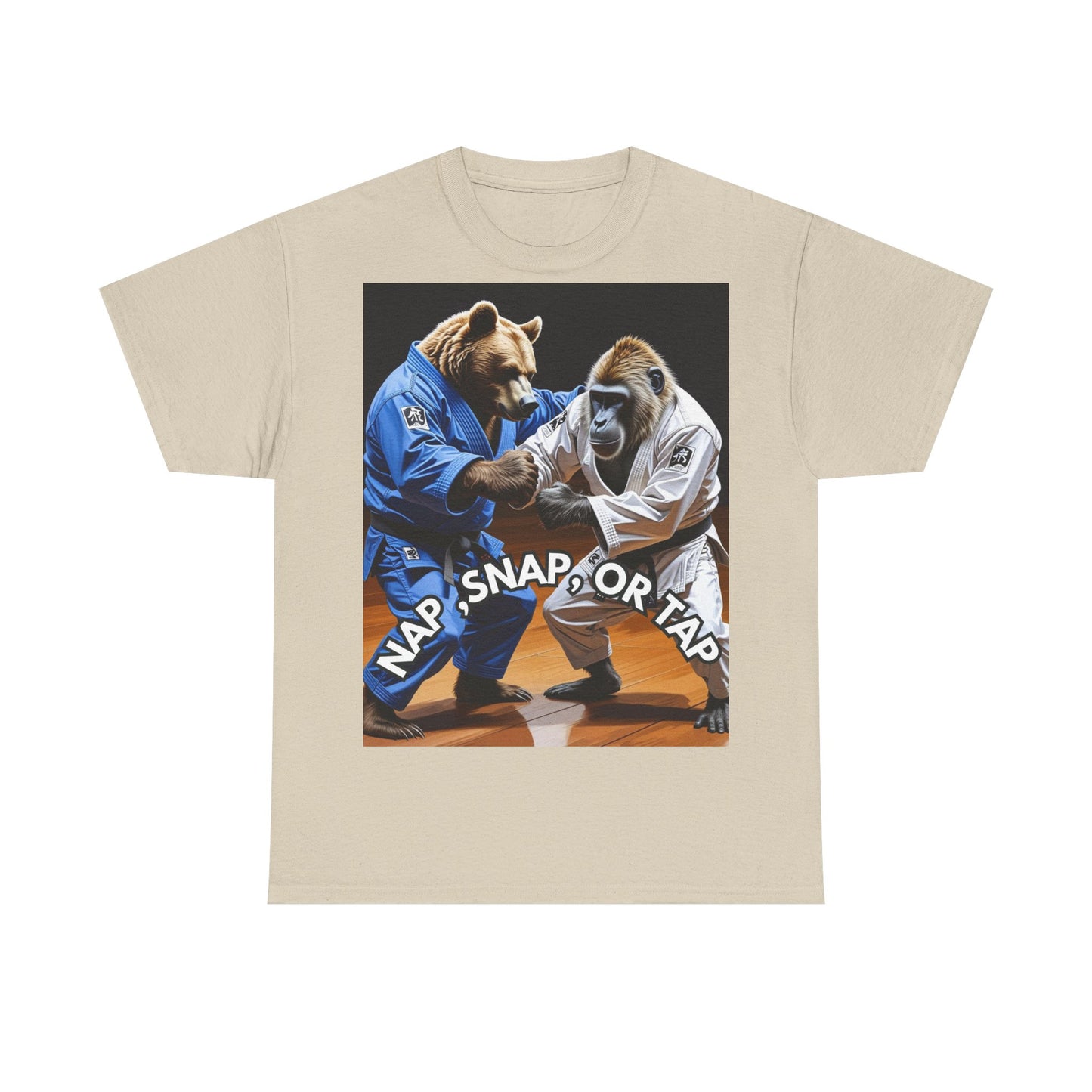 Playful Bear Jiu-Jitsu Tee, Unisex Cotton T-Shirt, Funny Martial Arts Shirt, Bear Grappling Tee, Casual Workout Apparel
