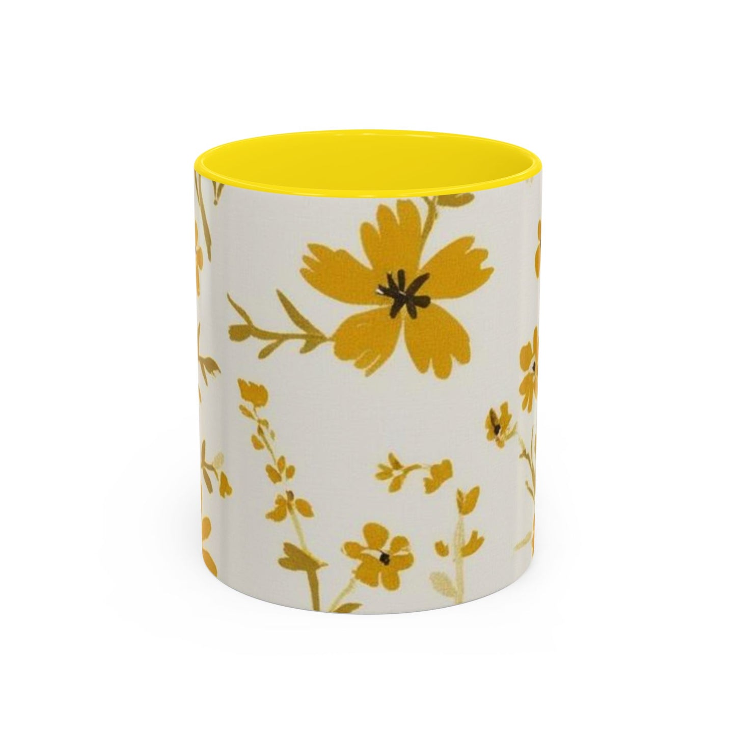 Floral Accent Coffee Mug - Brighten Your Morning with Cheerful Blooms