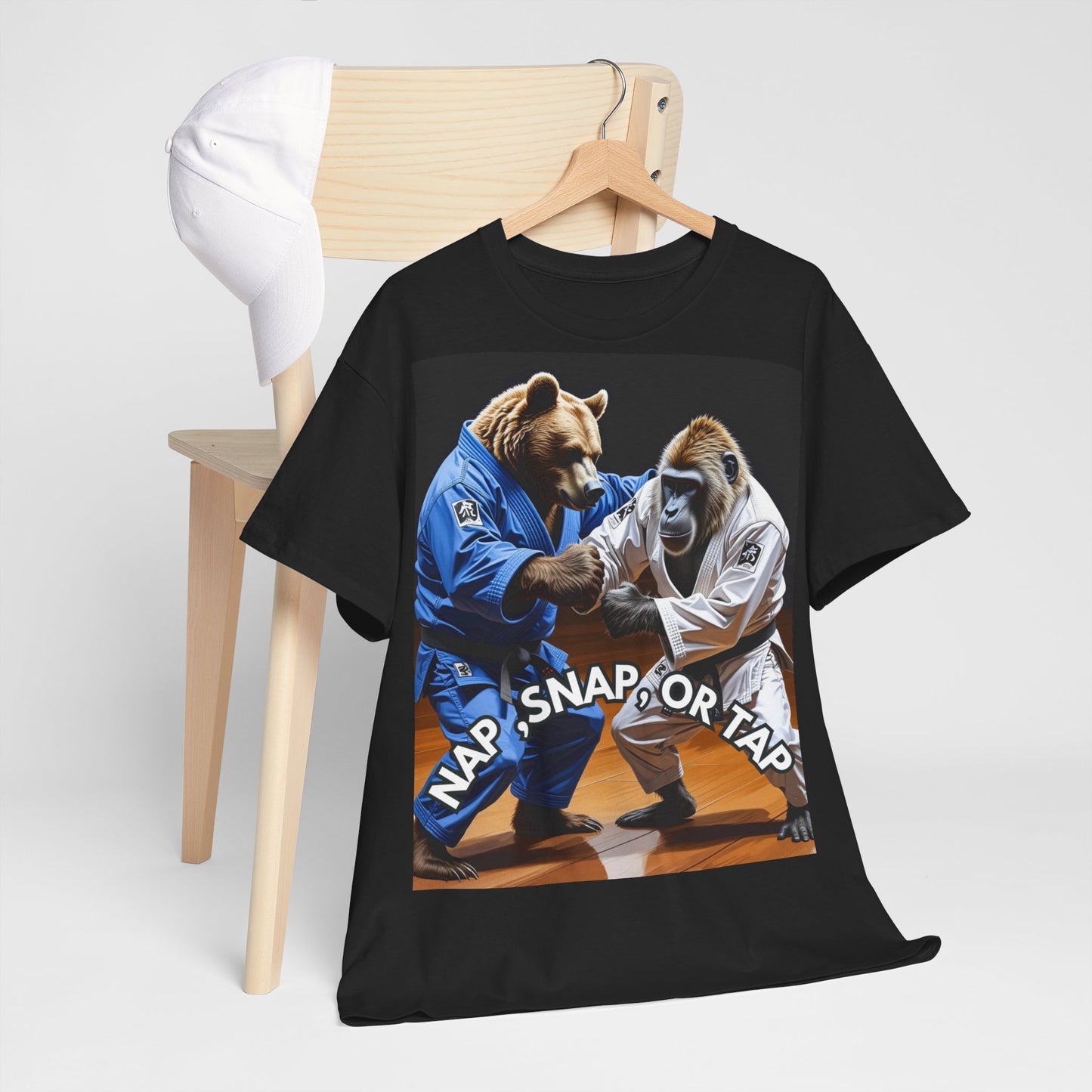 Playful Bear Jiu-Jitsu Tee, Unisex Cotton T-Shirt, Funny Martial Arts Shirt, Bear Grappling Tee, Casual Workout Apparel
