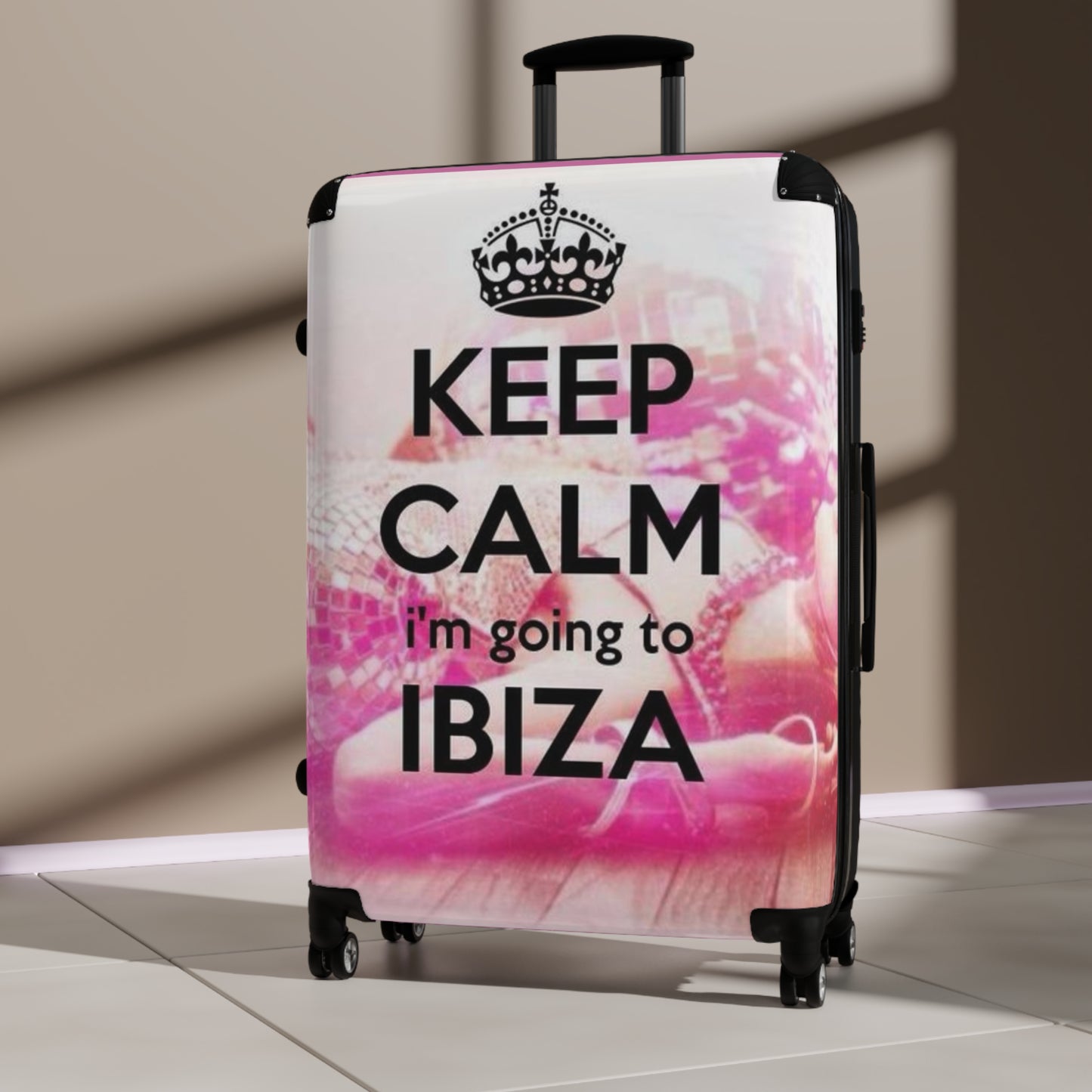 Keep Calm Ibiza Suitcase - Stylish Travel Luggage for Vacation Getaways