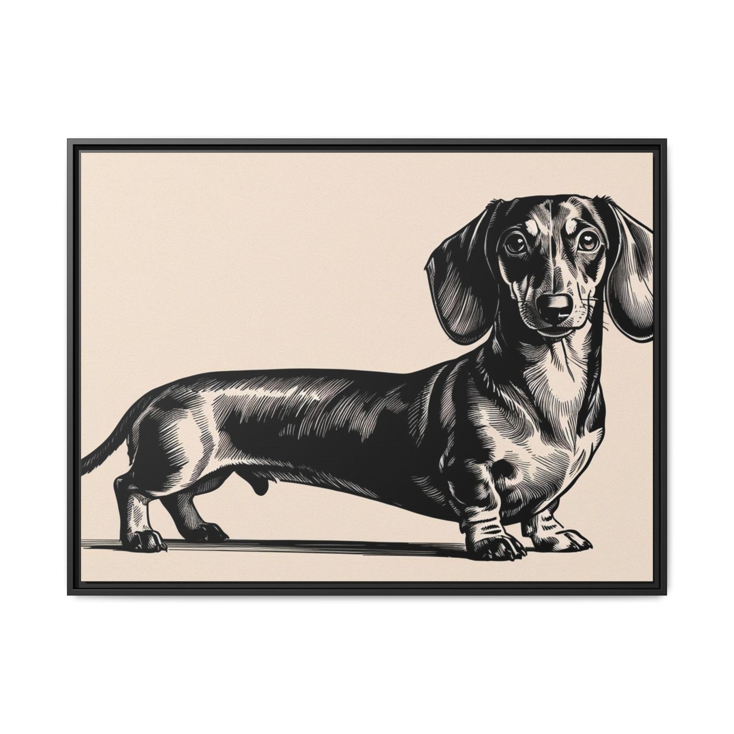 Dachshund Art Print - Charming Framed Canvas Decor for Dog Lovers