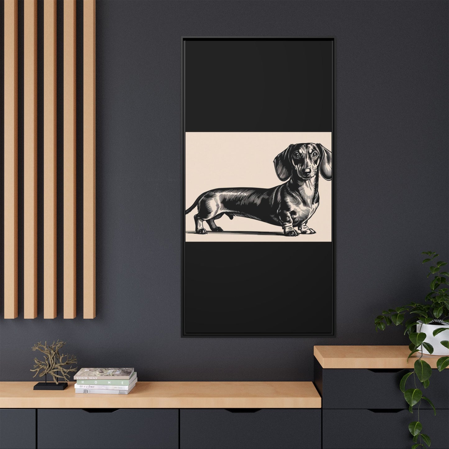 Dachshund Art Print - Charming Framed Canvas Decor for Dog Lovers