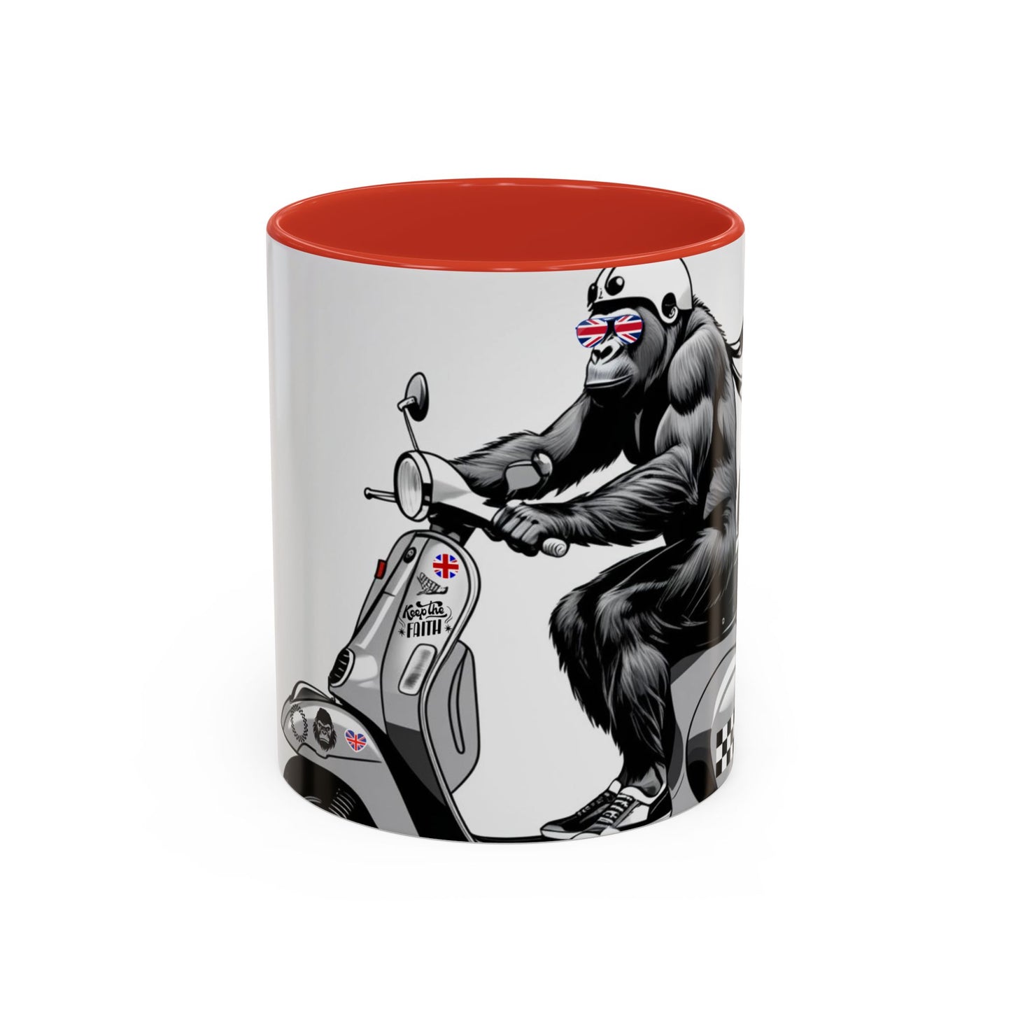 Cool Gorilla Scooter Mug - Fun Coffee Cup for Animal Lovers, Gift for Birthdays, Cool Caffeine Fix, Unique Decor