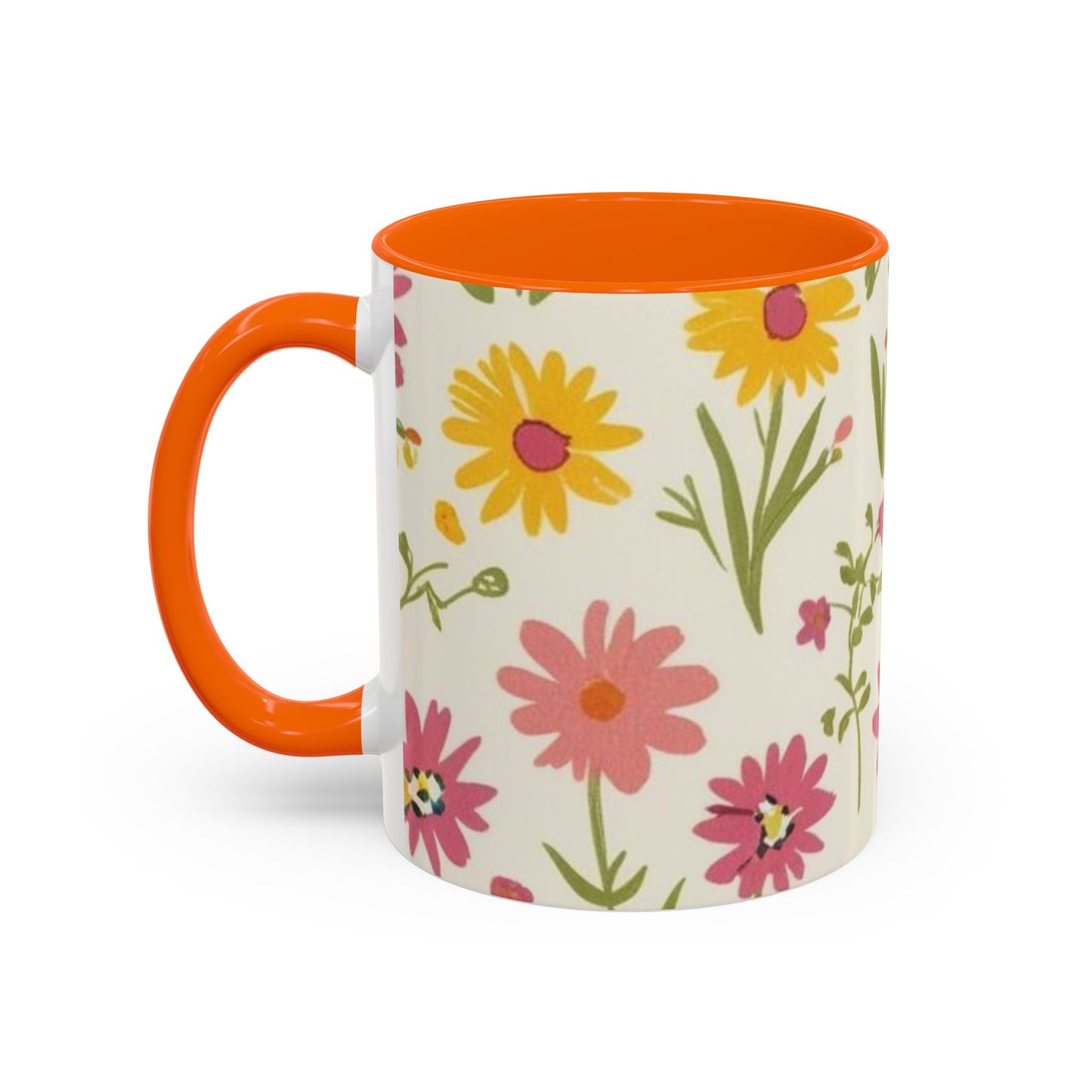 Floral Accent Coffee Mug – Vibrant Flower Design for Everyday Joy
