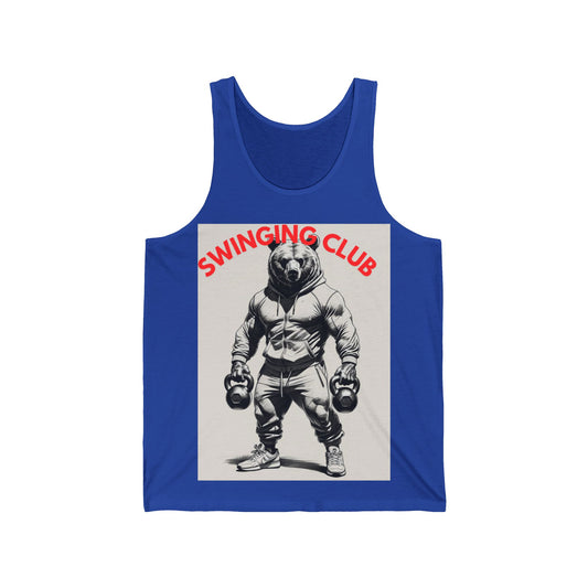 Muscle Bear Gym Tank, Swinging Club Workout Shirt, Fitness Apparel for Men, Funny Gymwear, Casual Summer Top