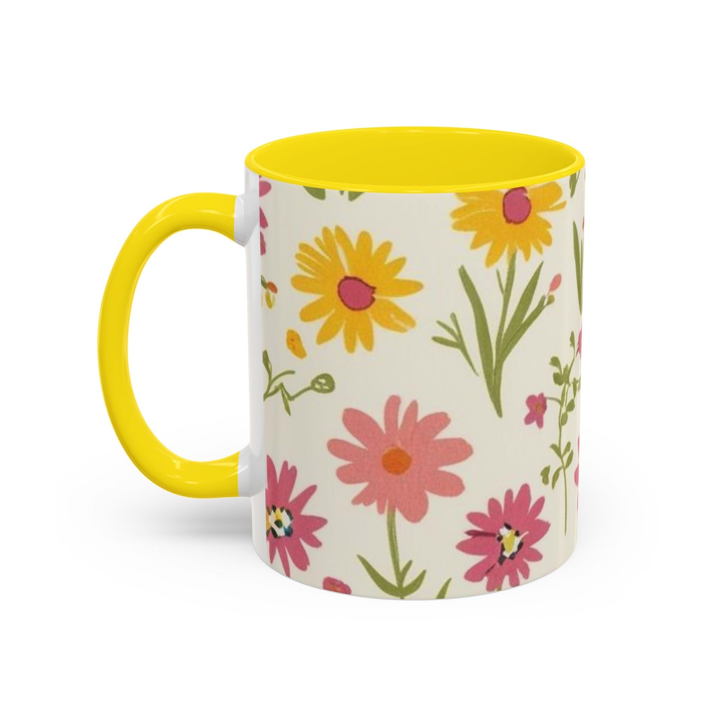 Floral Accent Coffee Mug – Vibrant Flower Design for Everyday Joy