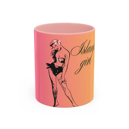 Vibrant Accent Coffee Mug - Island Girl Design, Perfect for Beach Lovers, Gift for Any Occasion, Unique Home Decor, Summer Vibes, [...]