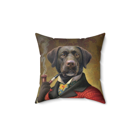 Vintage Dog Portrait Square Pillow - Ideal for Dog Lovers and Home Decor