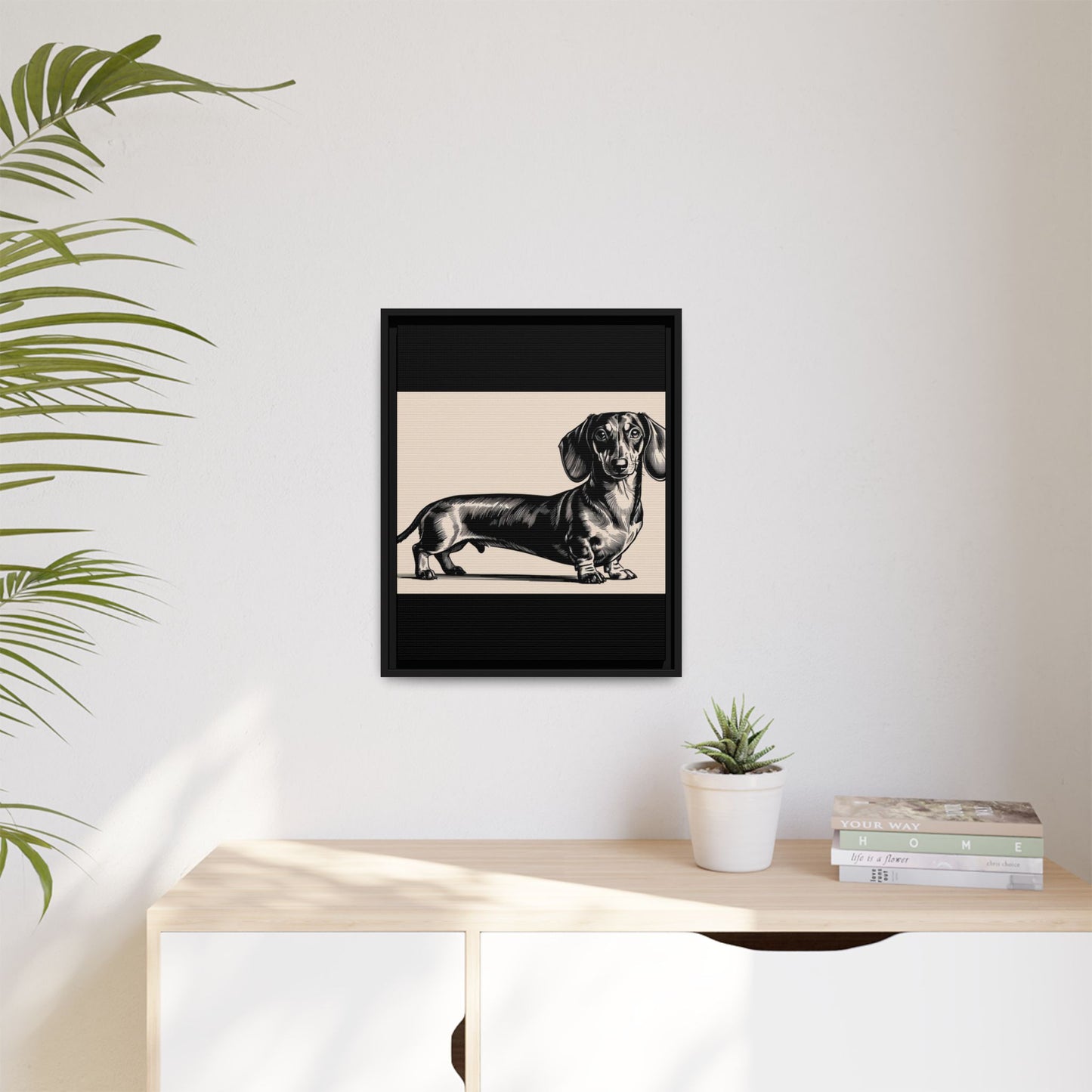 Dachshund Art Print - Charming Framed Canvas Decor for Dog Lovers