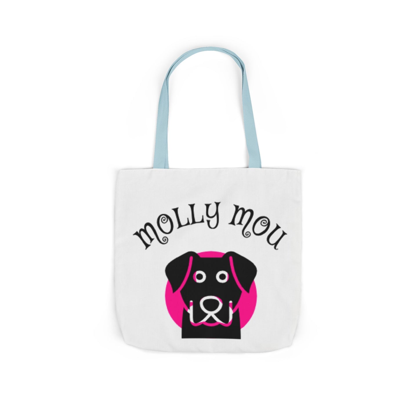 Personalized Dog Lover Canvas Tote Bag - Molly Mou Design with 5-Color Straps