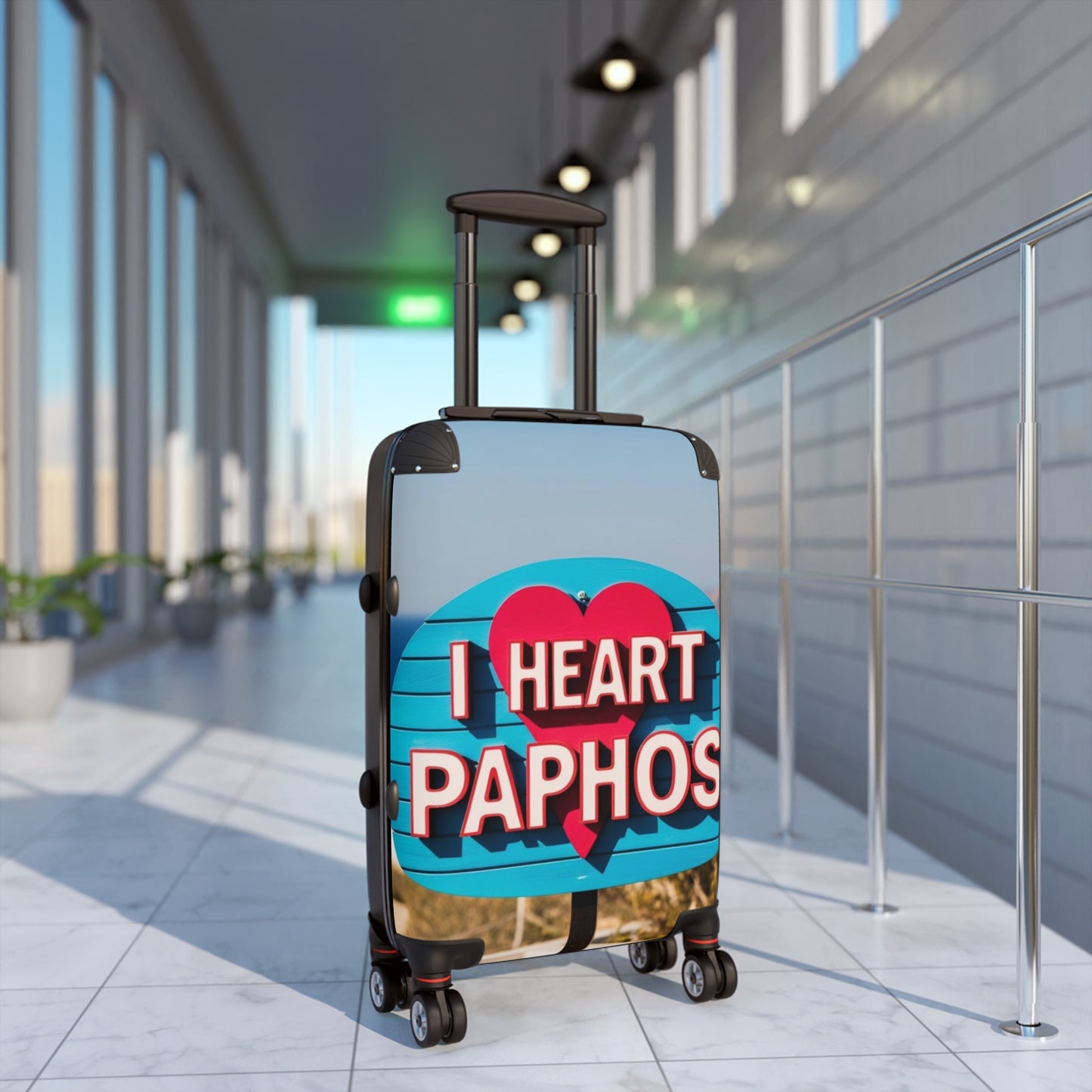 I Heart Paphos Suitcase – Stylish Travel Luggage for Adventure Lovers