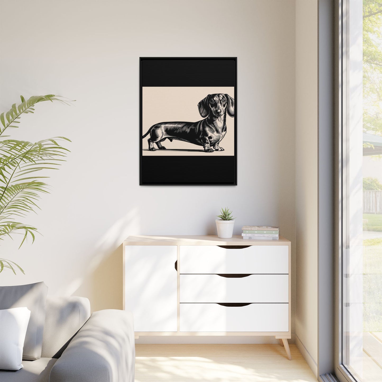 Dachshund Art Print - Charming Framed Canvas Decor for Dog Lovers