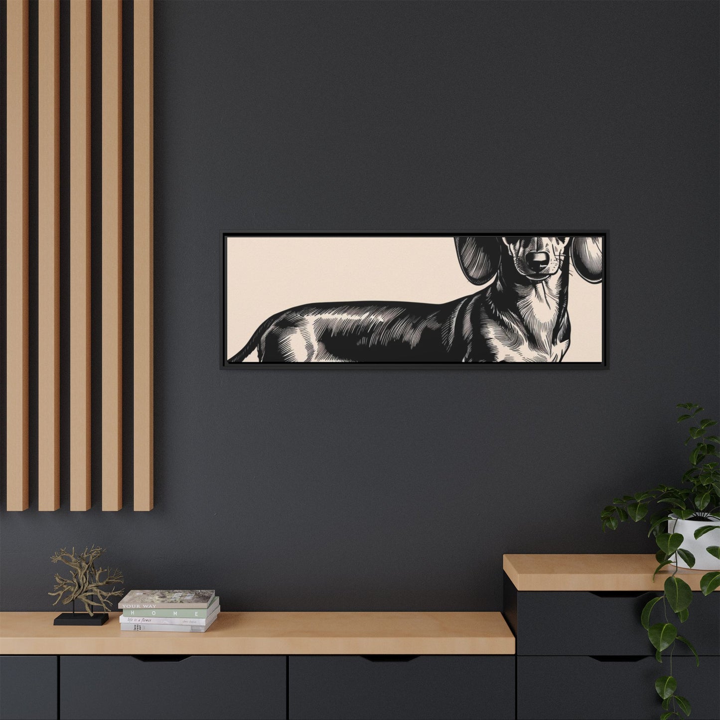 Dachshund Art Print - Charming Framed Canvas Decor for Dog Lovers