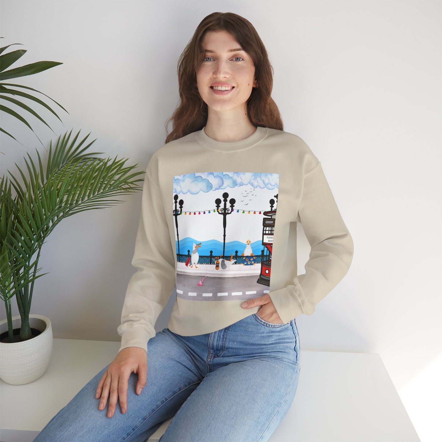 Cozy Urban Scene Sweatshirt – Perfect for Casual Outings, Gift for Friends, Comfortable Layering, Travel Style