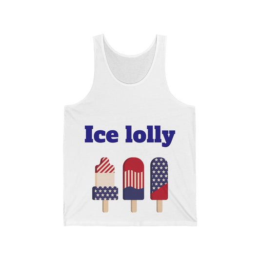 Ice Lolly Unisex Jersey Tank - Fun Summer Tee for BBQs, Vacations, Pool Days, July 4th Celebrations, Ice Cream Lovers