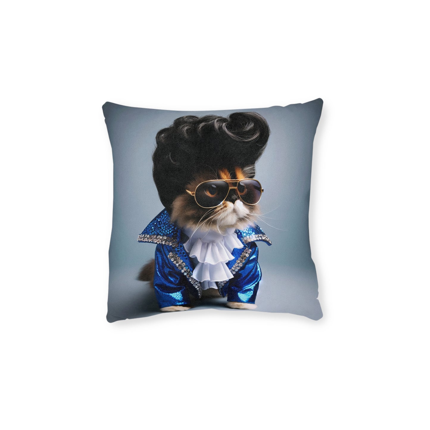 Elvis Cat Square Pillow - Funky Cat Decor for Animal Lovers
