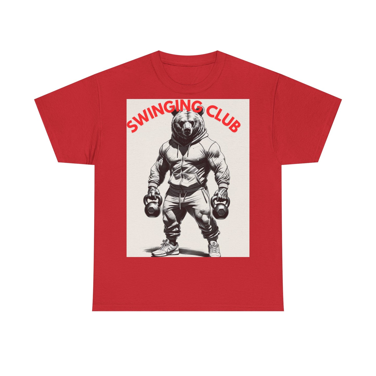 Unisex Heavy Cotton Tee - Swinging Club Graphic Tee, Fitness Apparel, Gym Shirt, Sporty Casual Wear, Gift for Gym Lovers