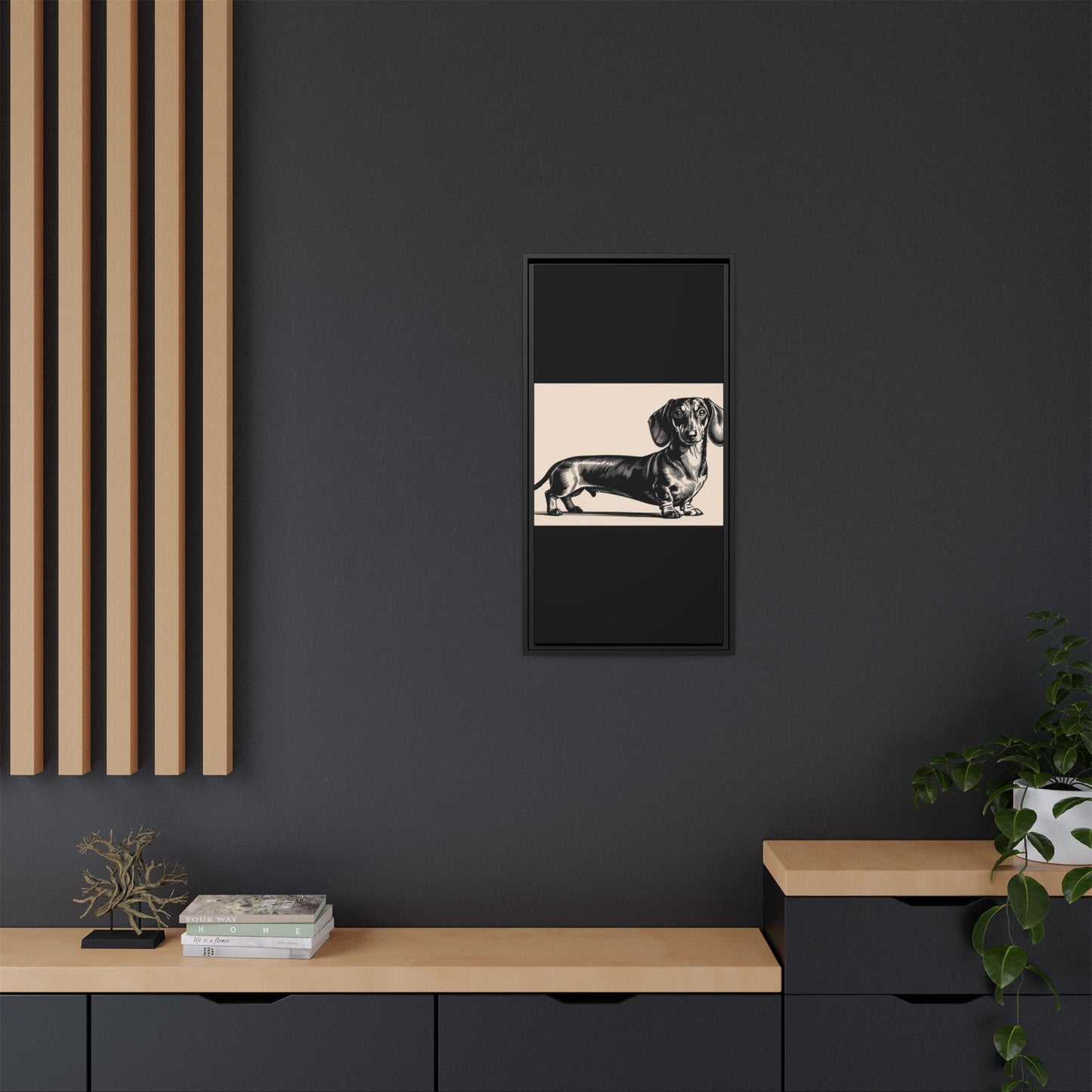 Dachshund Art Print - Charming Framed Canvas Decor for Dog Lovers