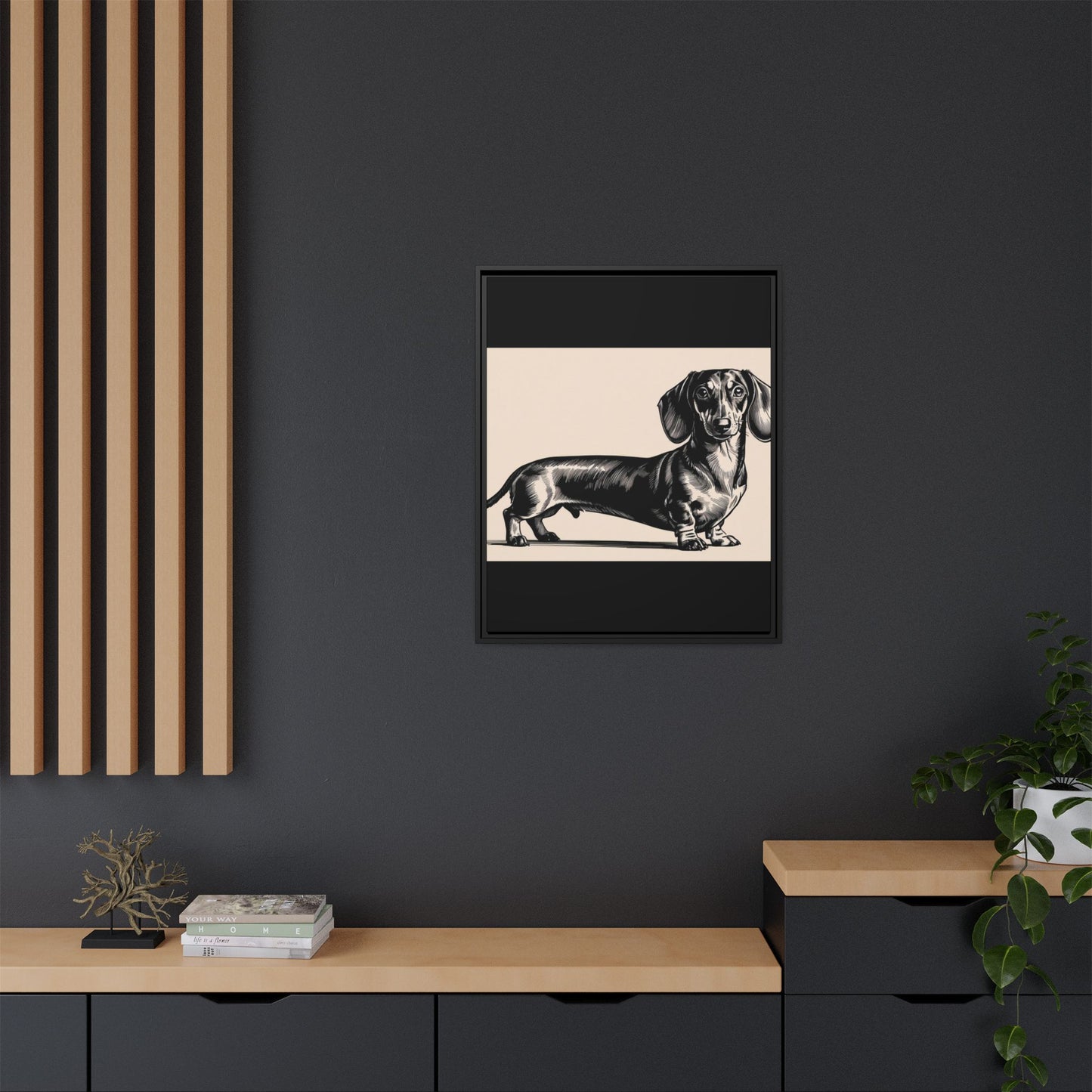 Dachshund Art Print - Charming Framed Canvas Decor for Dog Lovers