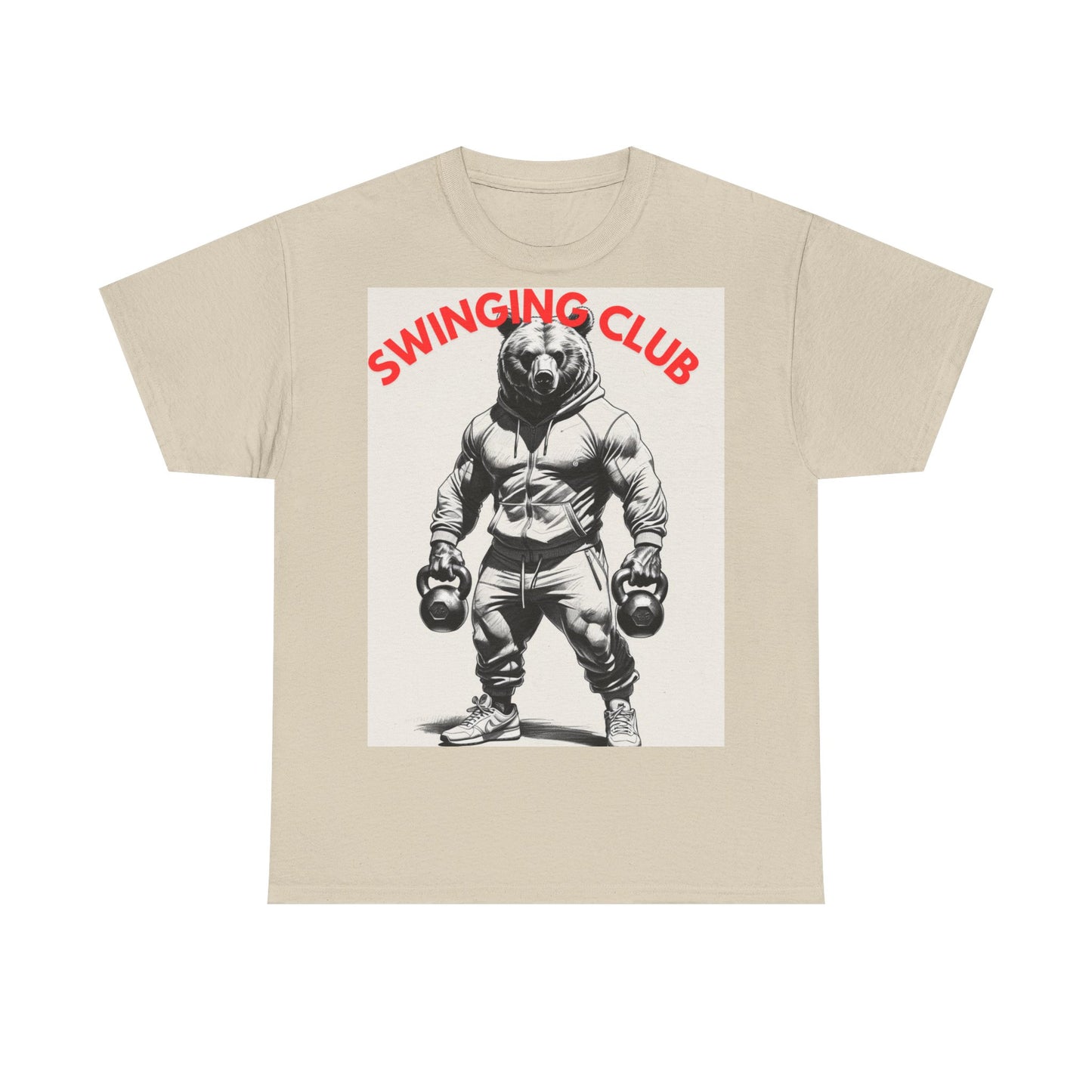 Unisex Heavy Cotton Tee - Swinging Club Graphic Tee, Fitness Apparel, Gym Shirt, Sporty Casual Wear, Gift for Gym Lovers