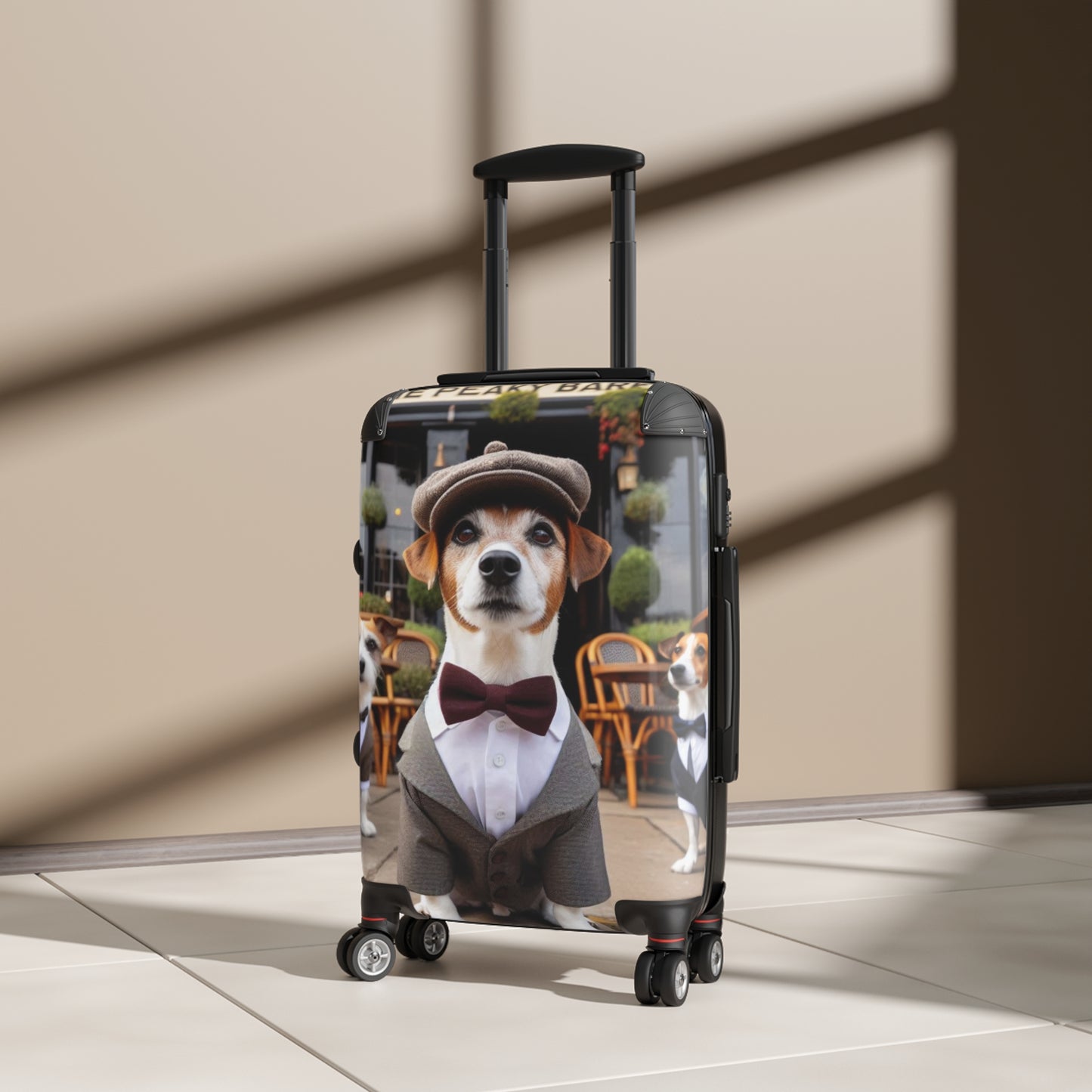 Stylish Dog Suitcase - Adorable Jack Russell in a bow tie