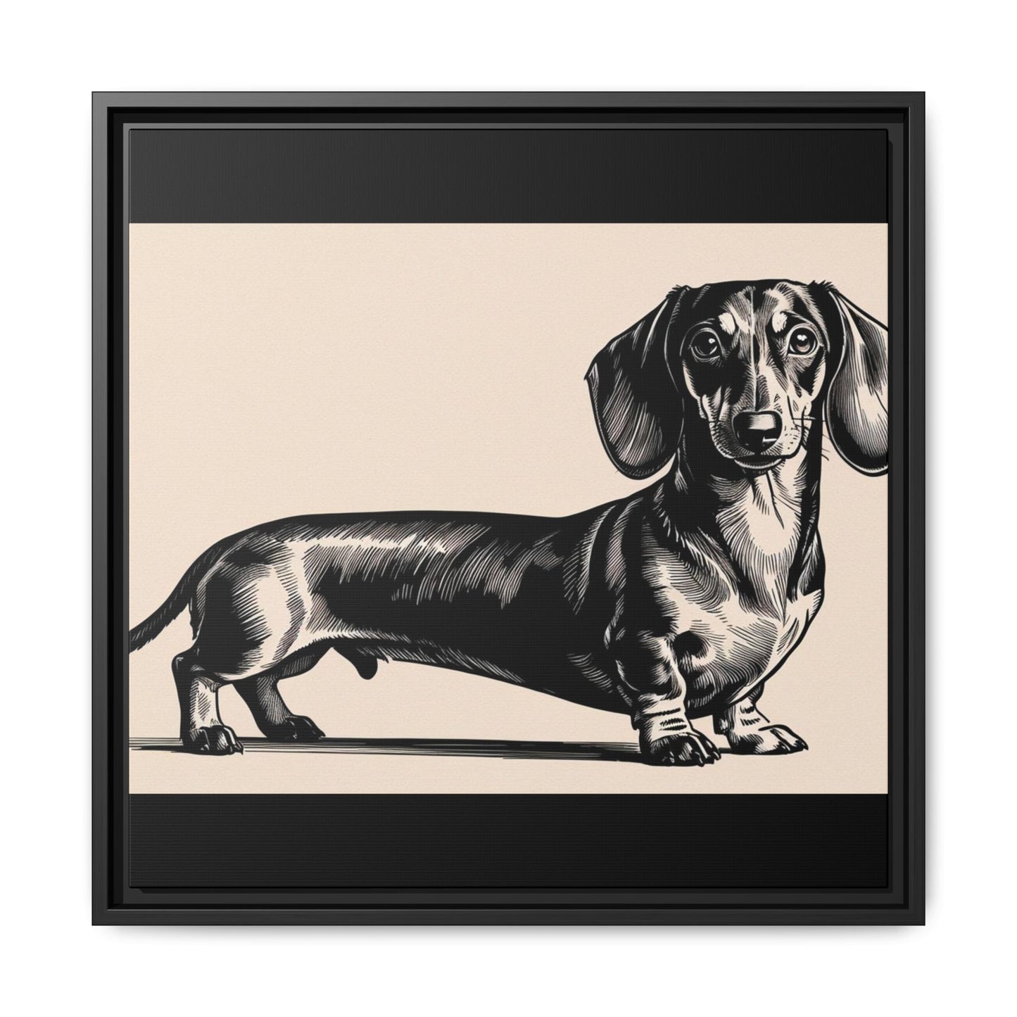 Dachshund Art Print - Charming Framed Canvas Decor for Dog Lovers